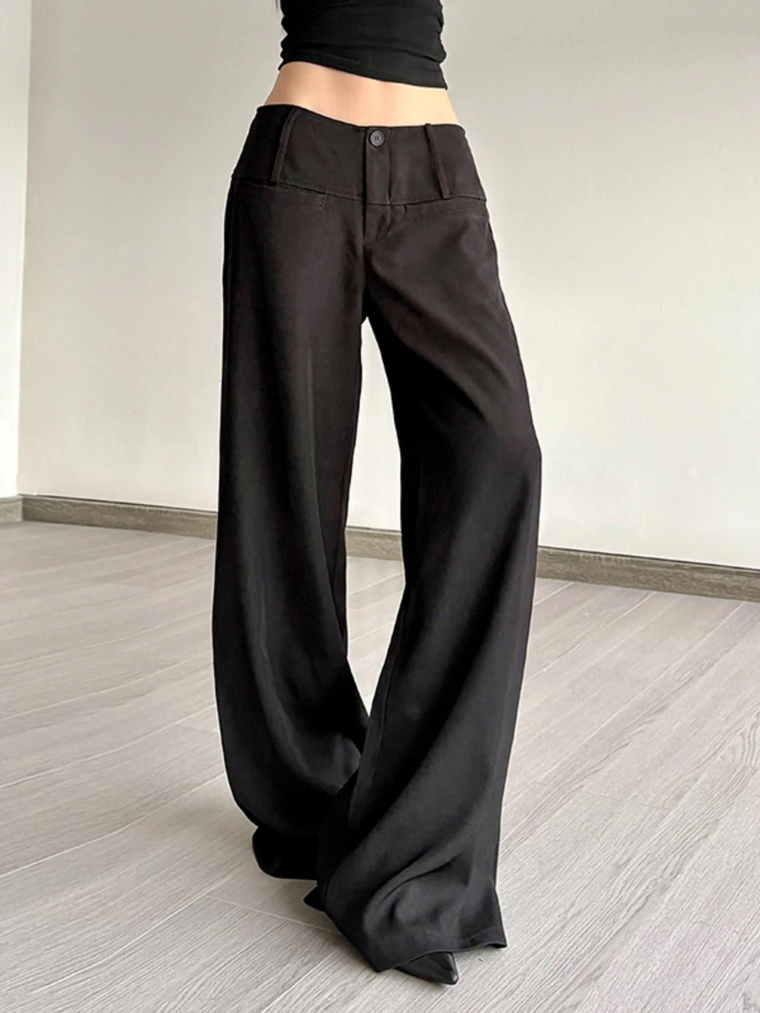 Y2K Low-rise Pocket Suit Trousers Pants - Image 2