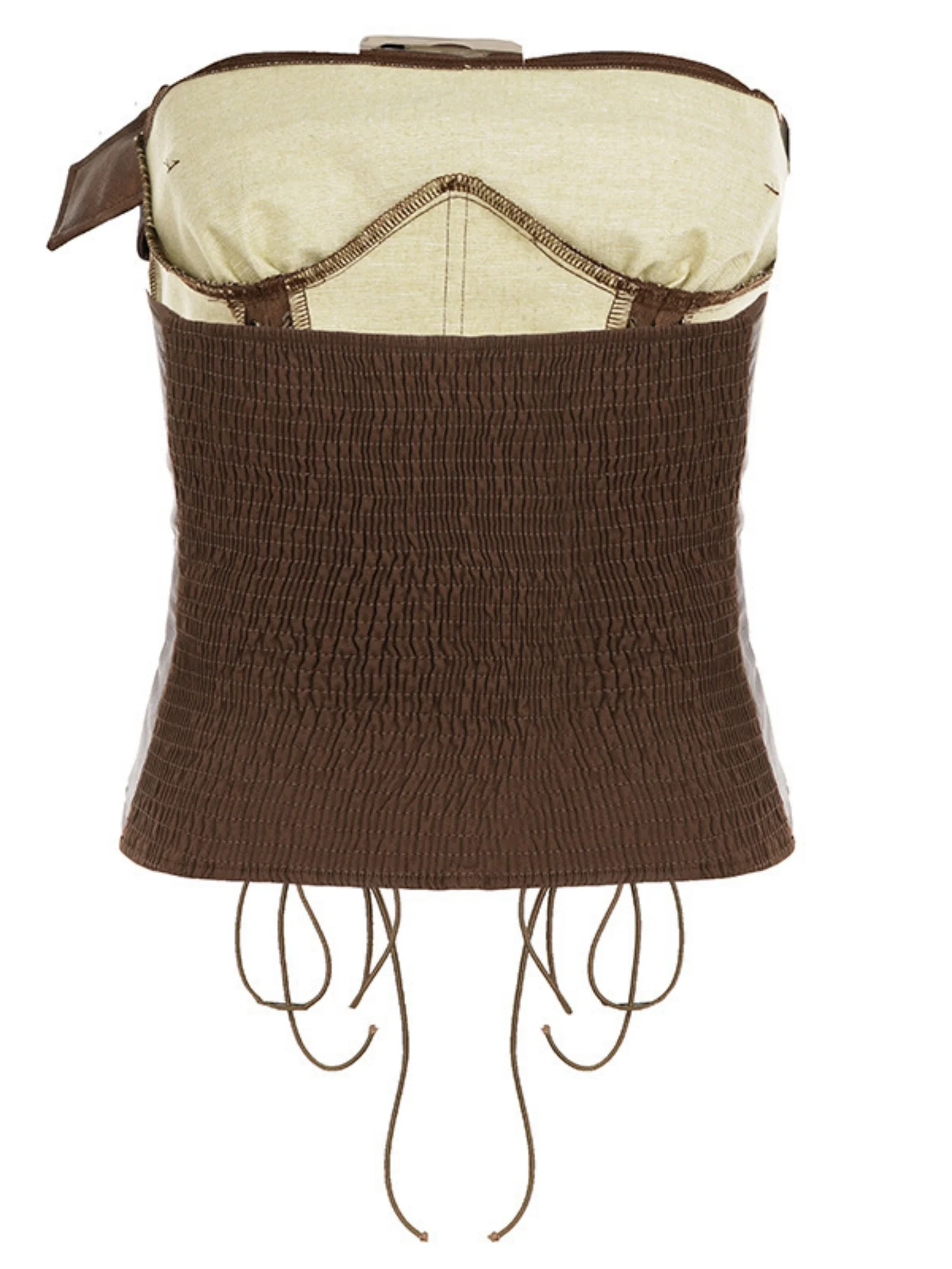 PU Leather Openwork Straps Metal Buckle Bra Strapless Vest - Image 5