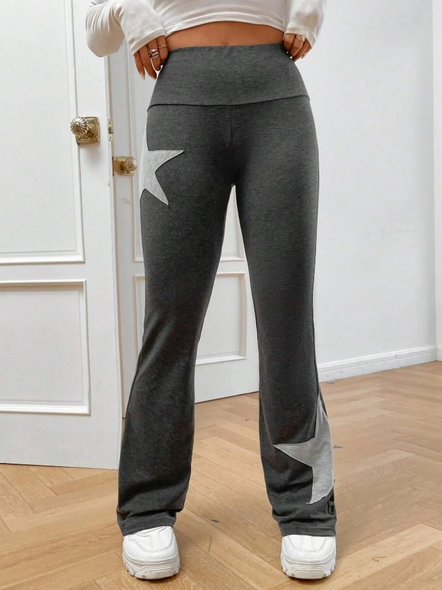 Five-pointed Star Elastic Tights High-waisted With A Slight Flare Pants - Image 16