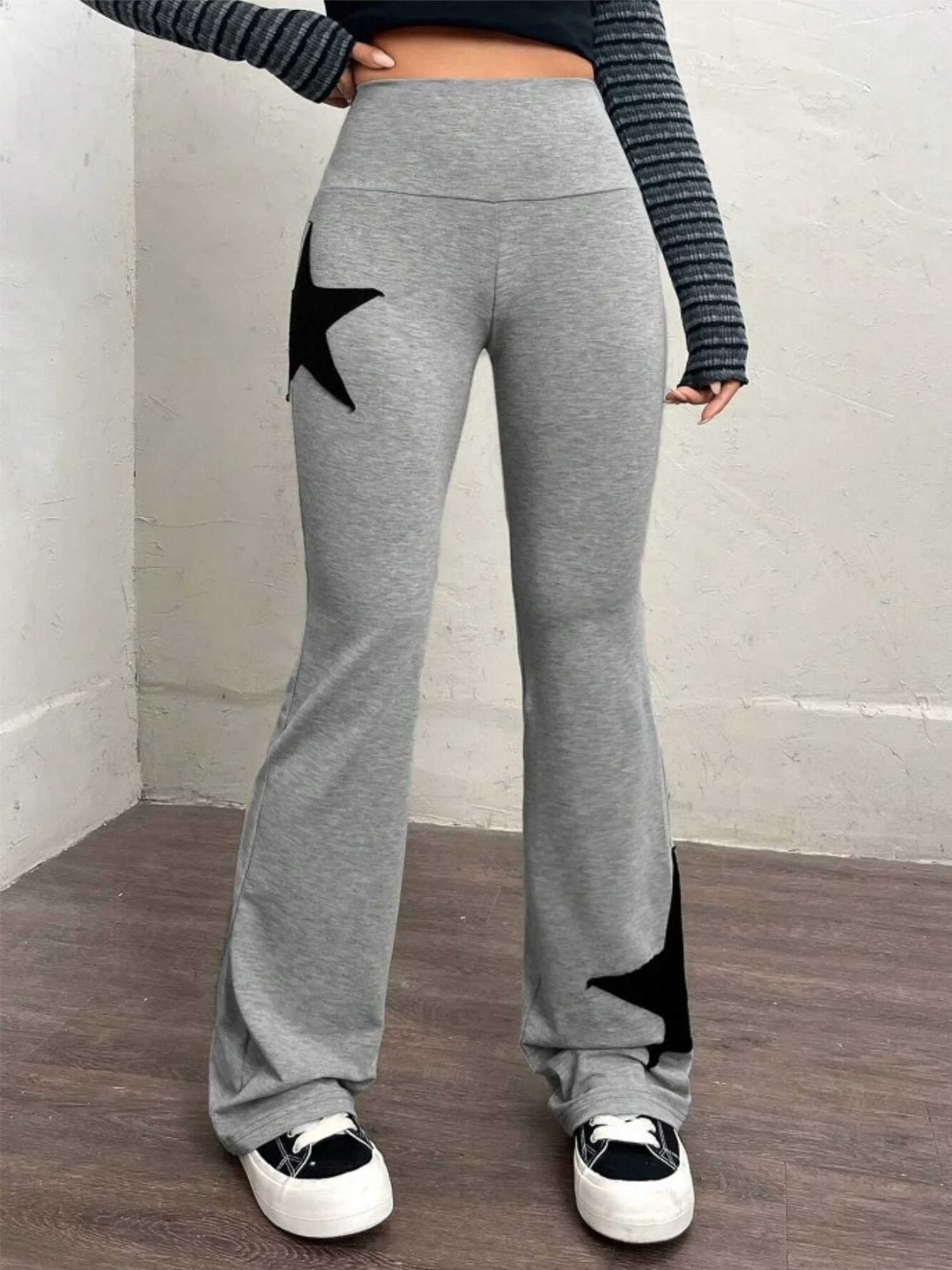Five-pointed Star Elastic Tights High-waisted With A Slight Flare Pants - Image 6