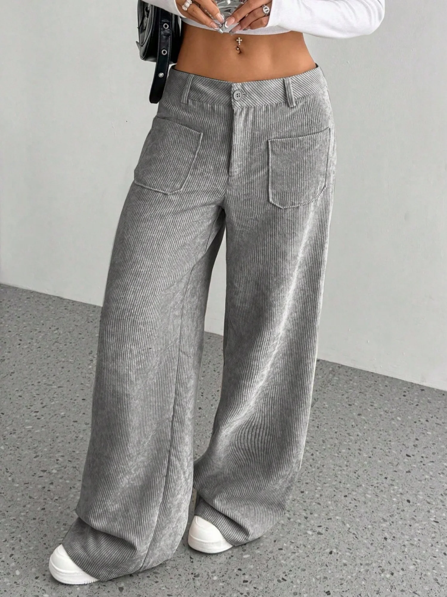 Pocket Loose Wide-leg Pants - Image 3