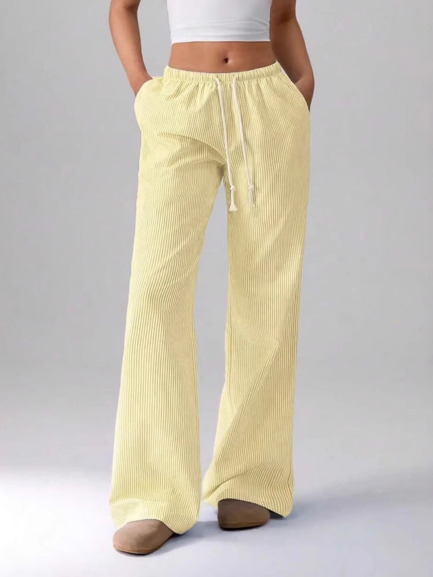 Y2K Stripes Color-blocked Straps Sweet Pants - Image 8