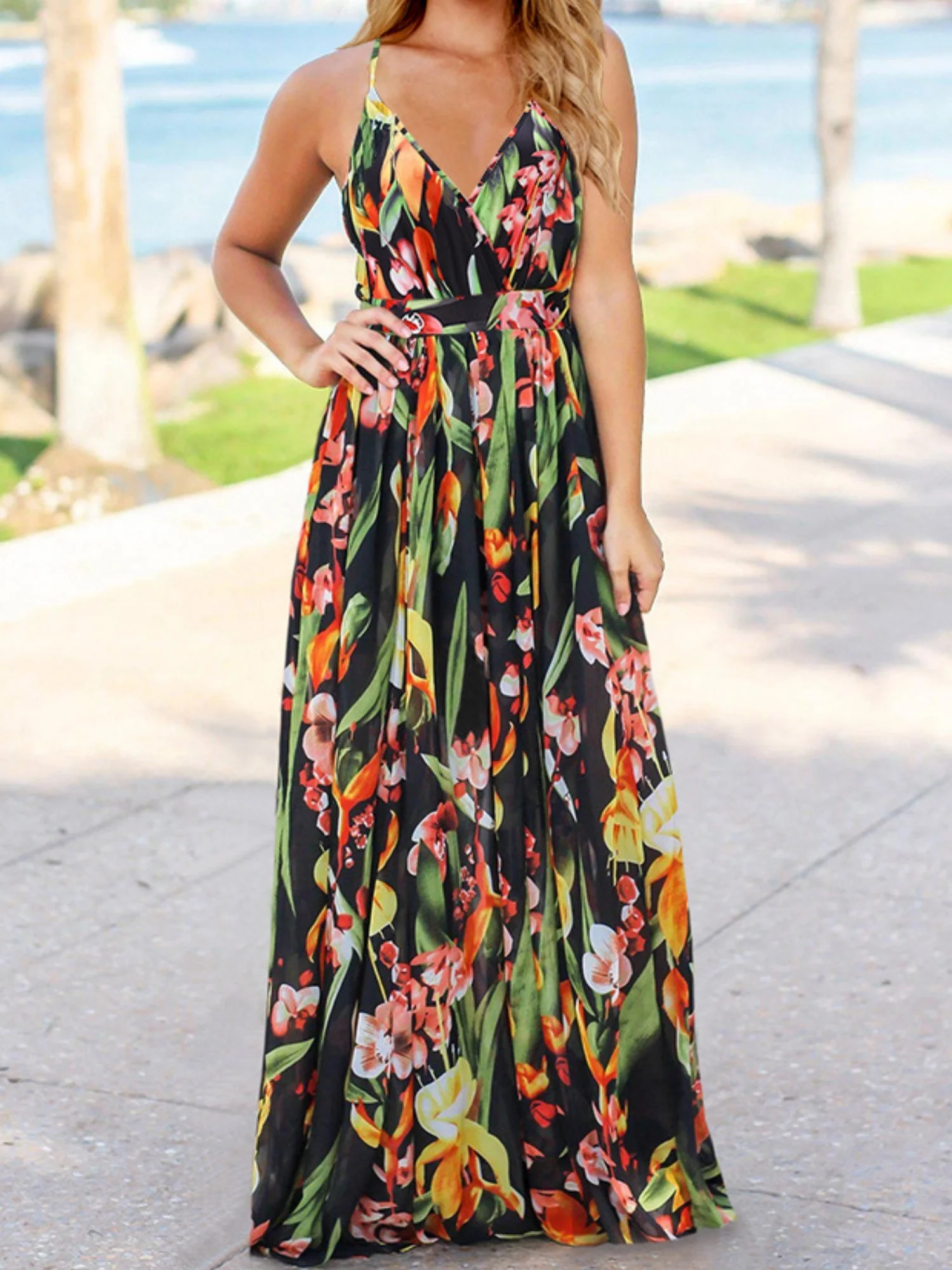 Floral Print Bohemia Camisoles Maxi Dresses - Image 17