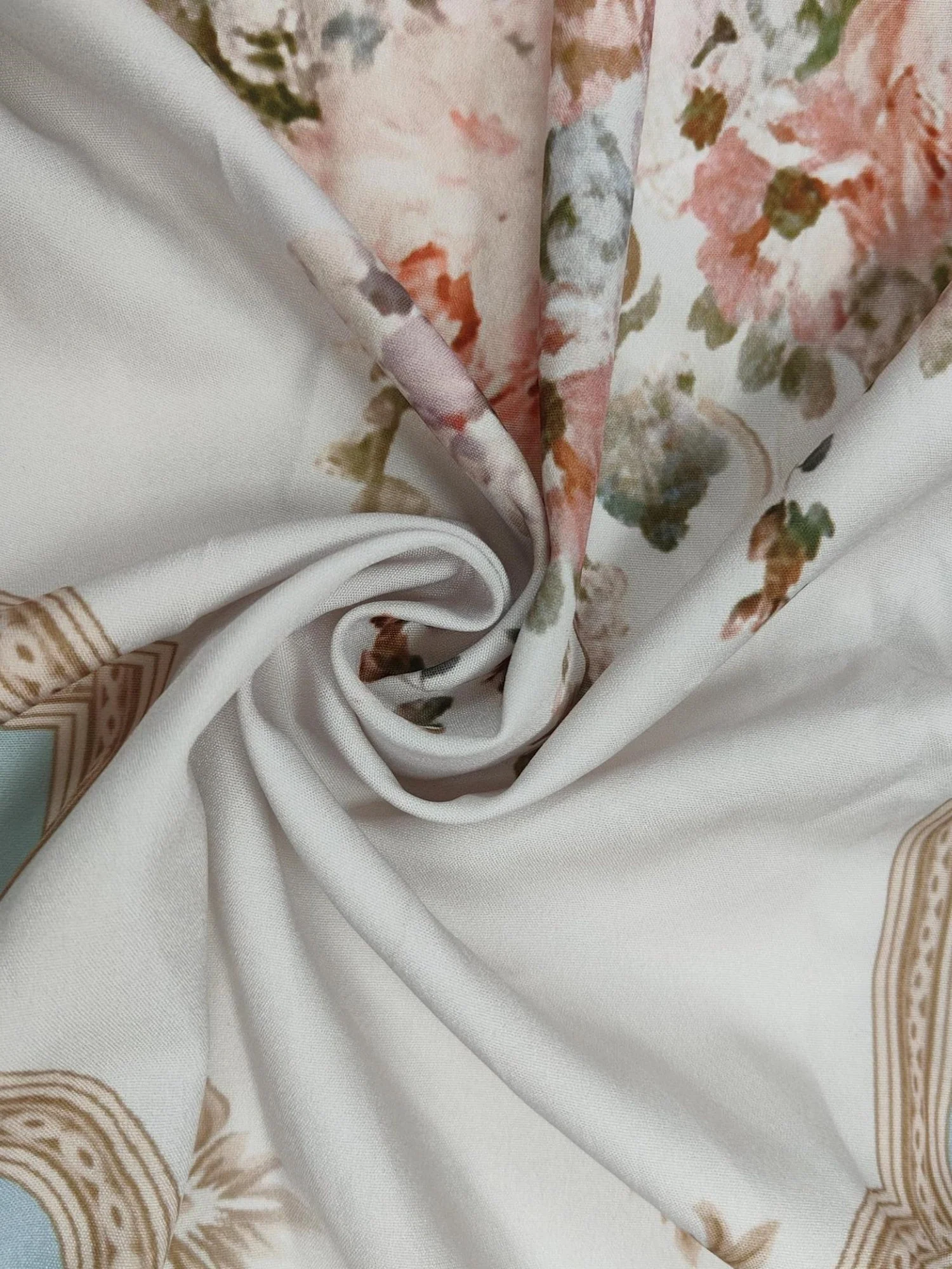 Floral Print V-neck Lantern Sleeves Maxi Dresses - Image 5