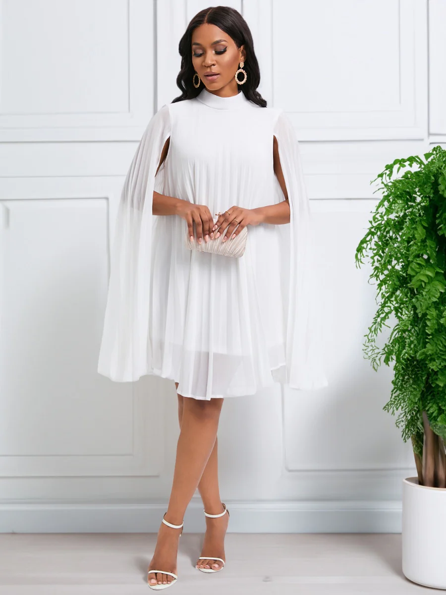 Chiffon Hood Cloak Batwing Sleeves Mini&Short Dresses - Image 2
