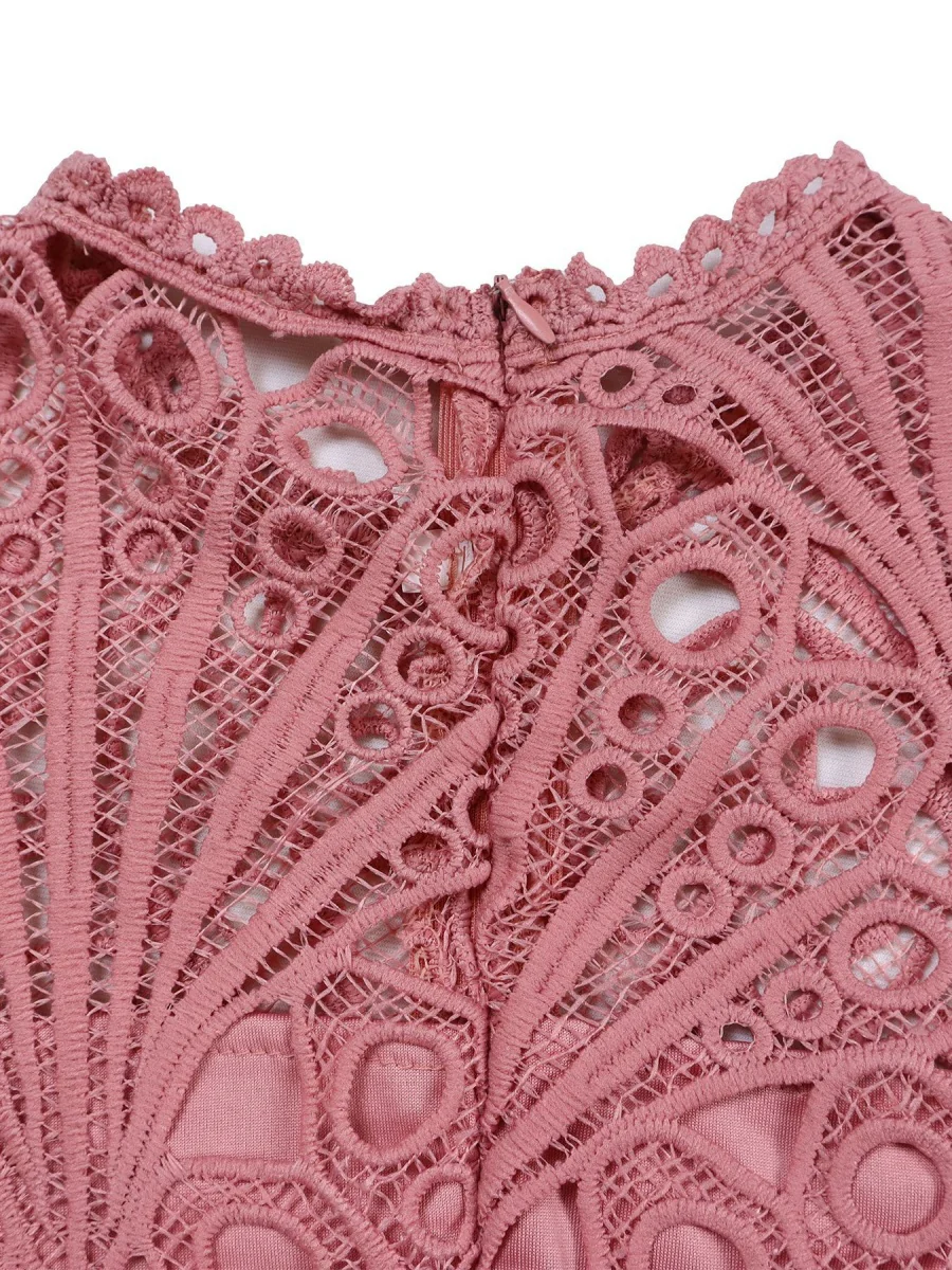 Short Sleeve Trim Lace Belts Mini&Short Dresses - Image 15