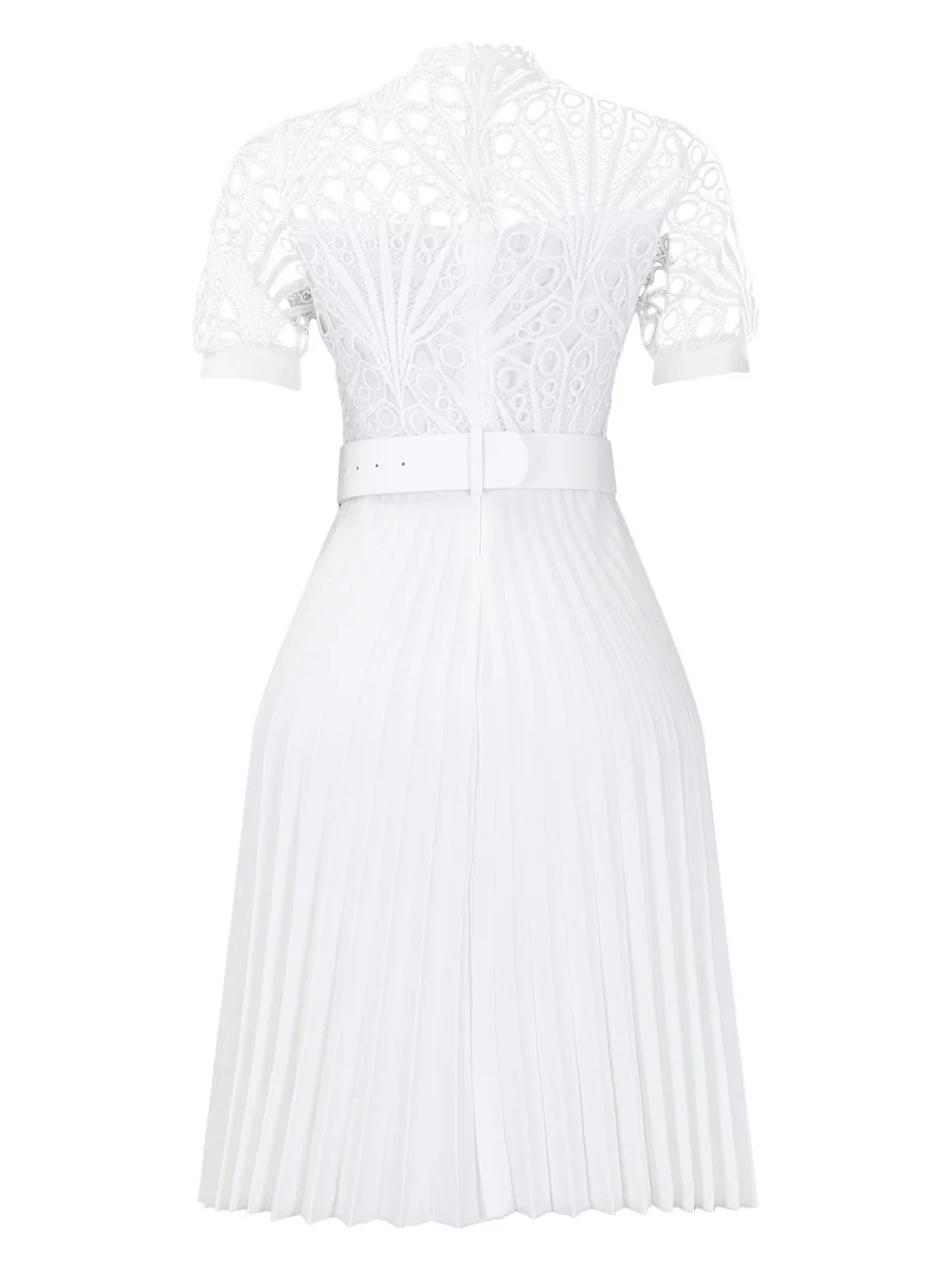 Short Sleeve Trim Lace Belts Mini&Short Dresses - Image 23