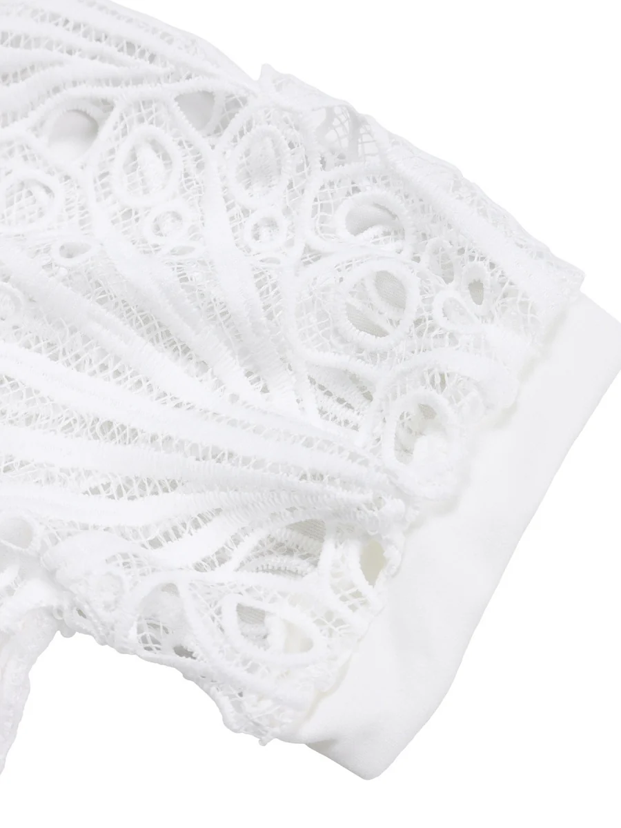 Short Sleeve Trim Lace Belts Mini&Short Dresses - Image 25