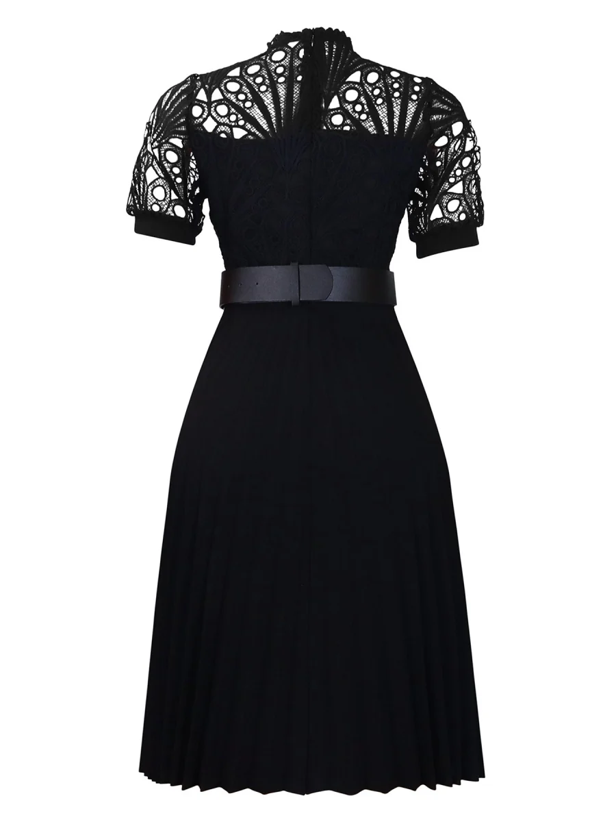 Short Sleeve Trim Lace Belts Mini&Short Dresses - Image 28