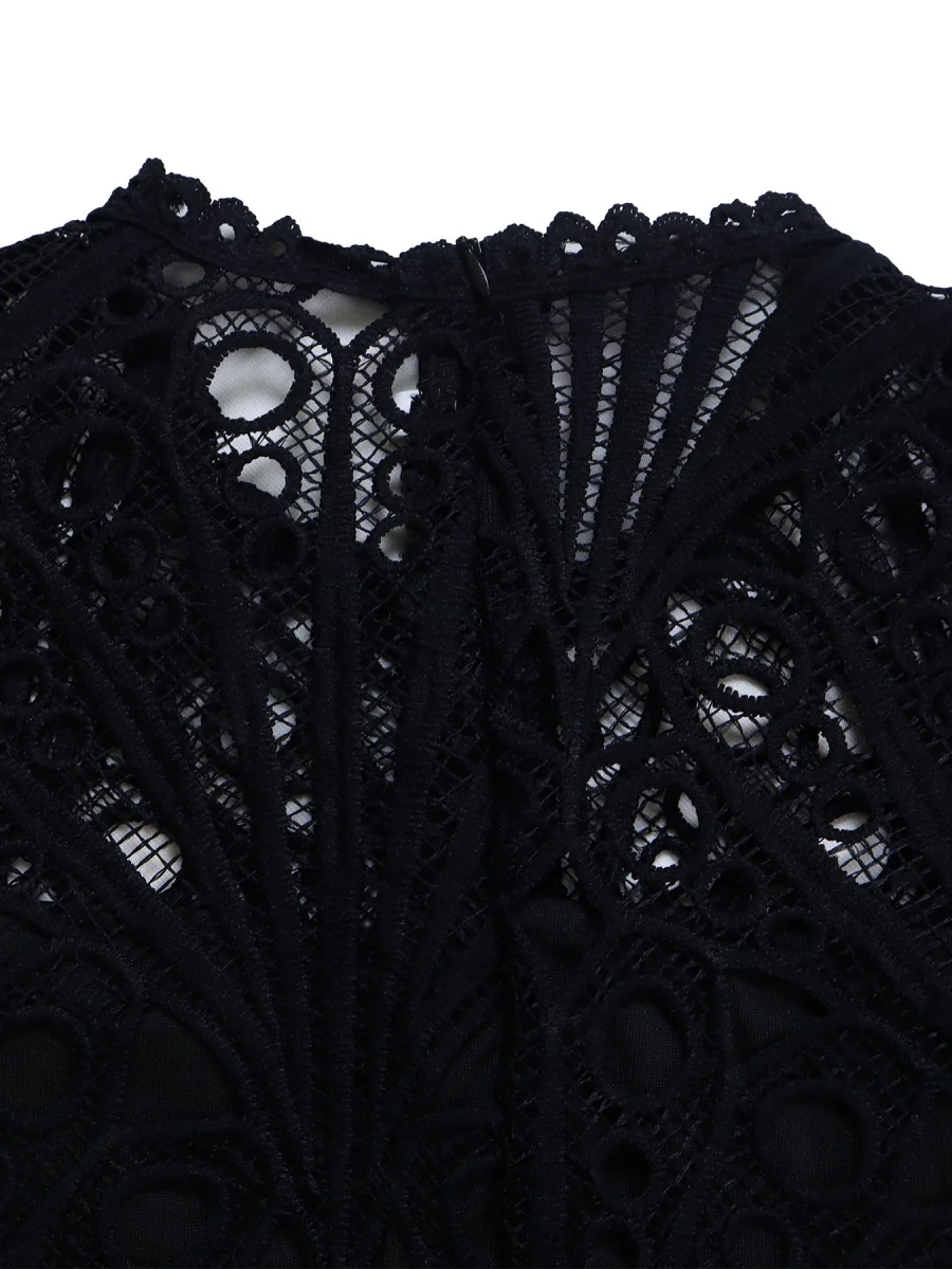 Short Sleeve Trim Lace Belts Mini&Short Dresses - Image 30
