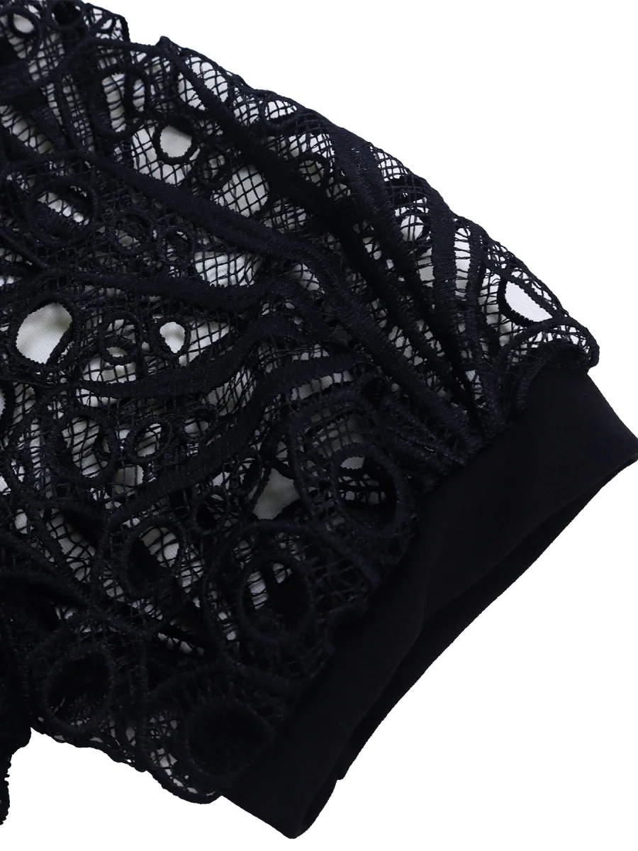 Short Sleeve Trim Lace Belts Mini&Short Dresses - Image 31