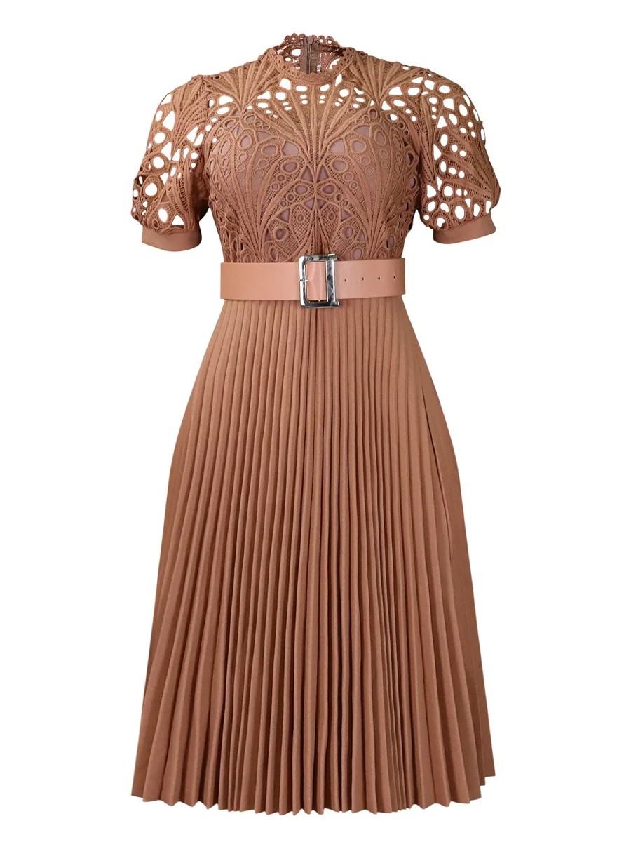 Short Sleeve Trim Lace Belts Mini&Short Dresses - Image 32