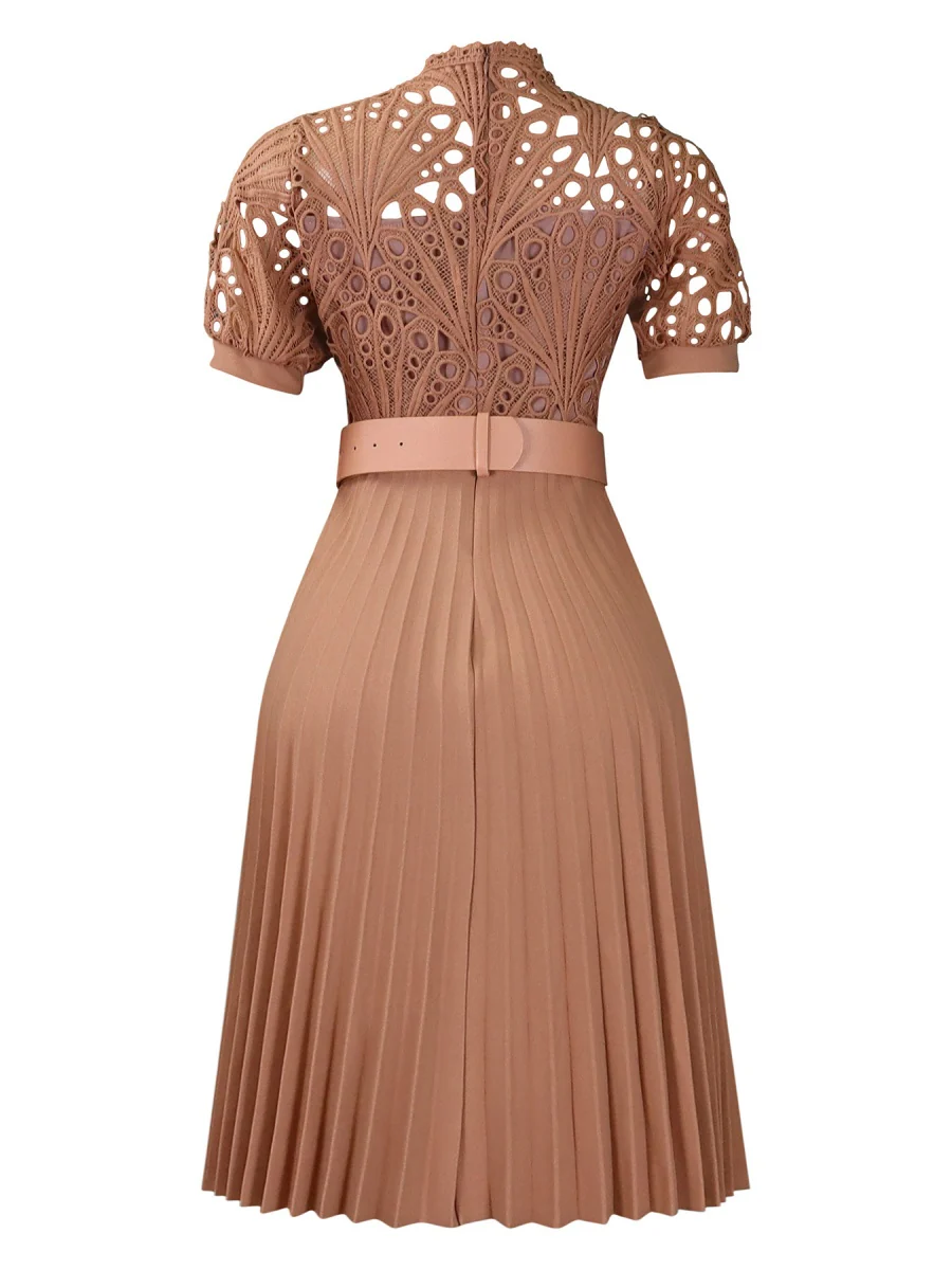 Short Sleeve Trim Lace Belts Mini&Short Dresses - Image 33