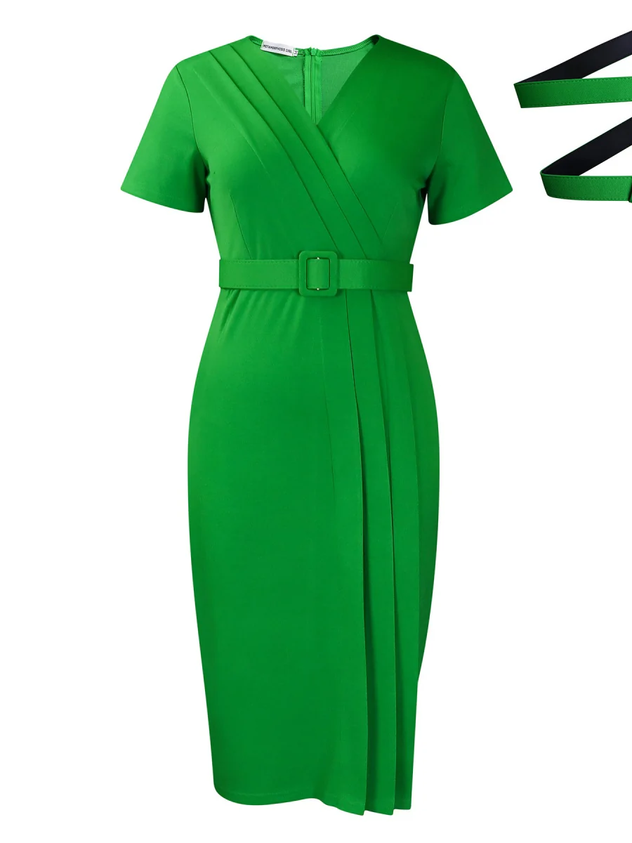 OL Commute Pencil Skirt Belts Mini&Short Dresses - Image 6