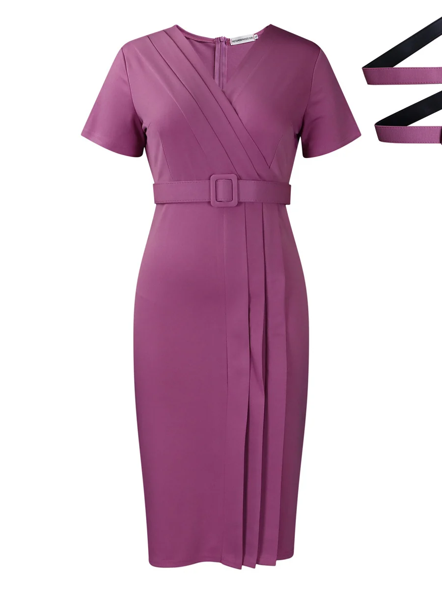 OL Commute Pencil Skirt Belts Mini&Short Dresses - Image 7