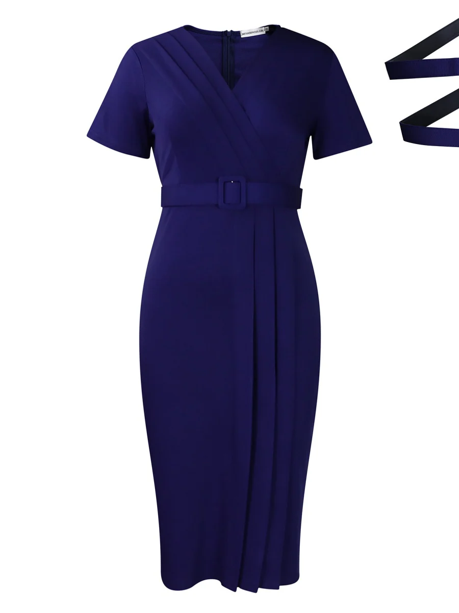 OL Commute Pencil Skirt Belts Mini&Short Dresses - Image 8