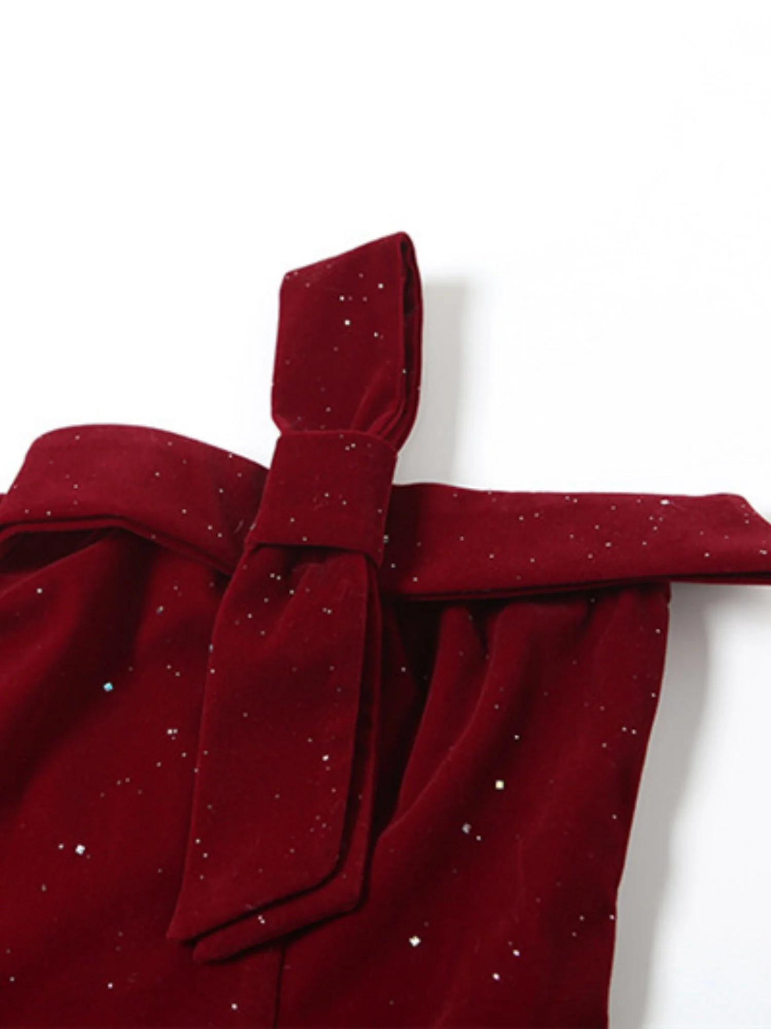 Sequins Backless Strapless Top Bow Zipper Mini&Short Dresses - Image 8