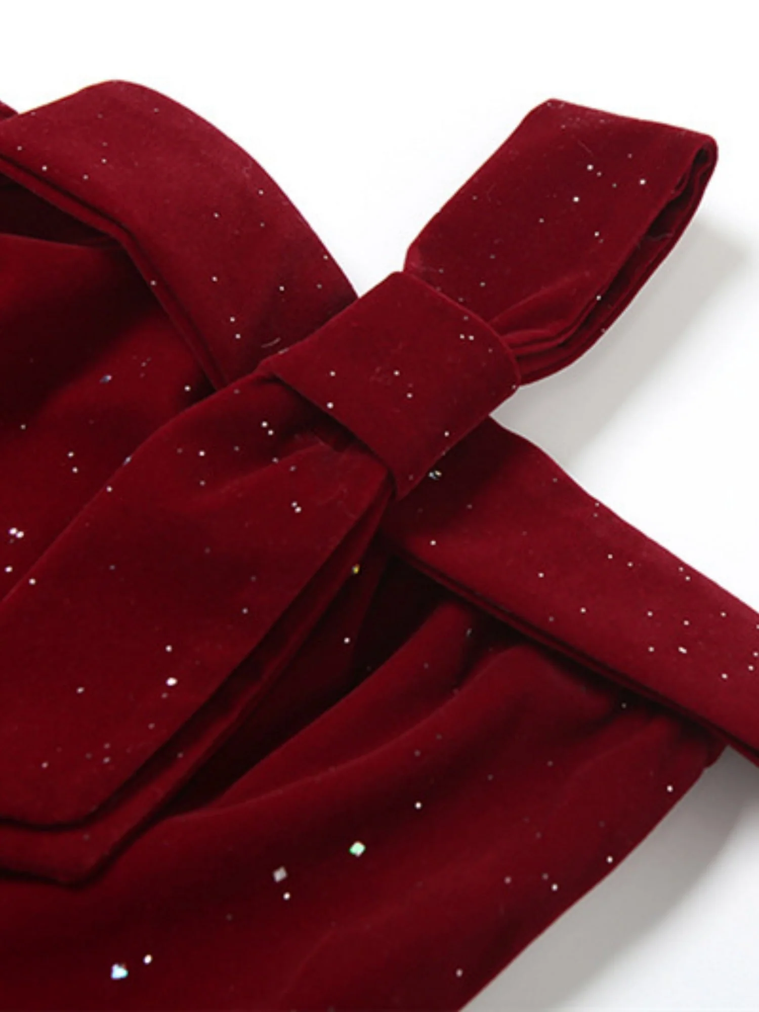 Sequins Backless Strapless Top Bow Zipper Mini&Short Dresses - Image 9
