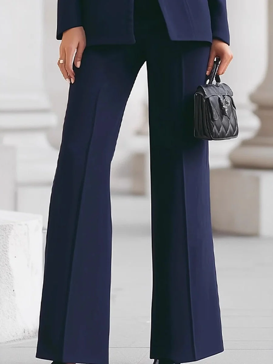 Single-button Blazer Long Suit Pants 2-piece Sets - Image 4