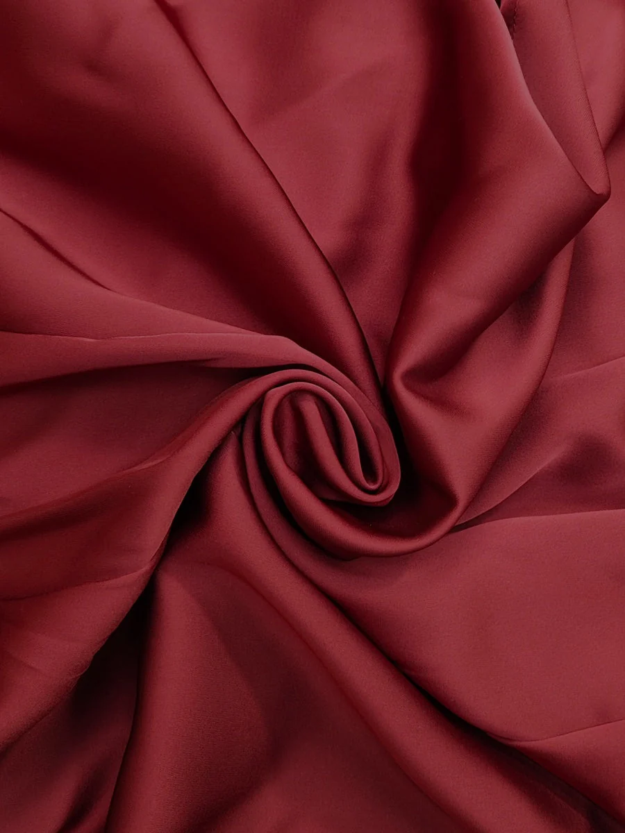 Long-sleeved V-neck Wrap Style Satin Waist Cinching With Straps Elegant And Formal Evening Wear: Midi Dress - Image 5