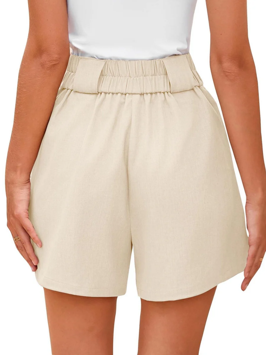 High-waisted Solid Color Comfortable Shorts With Pockets - Image 18