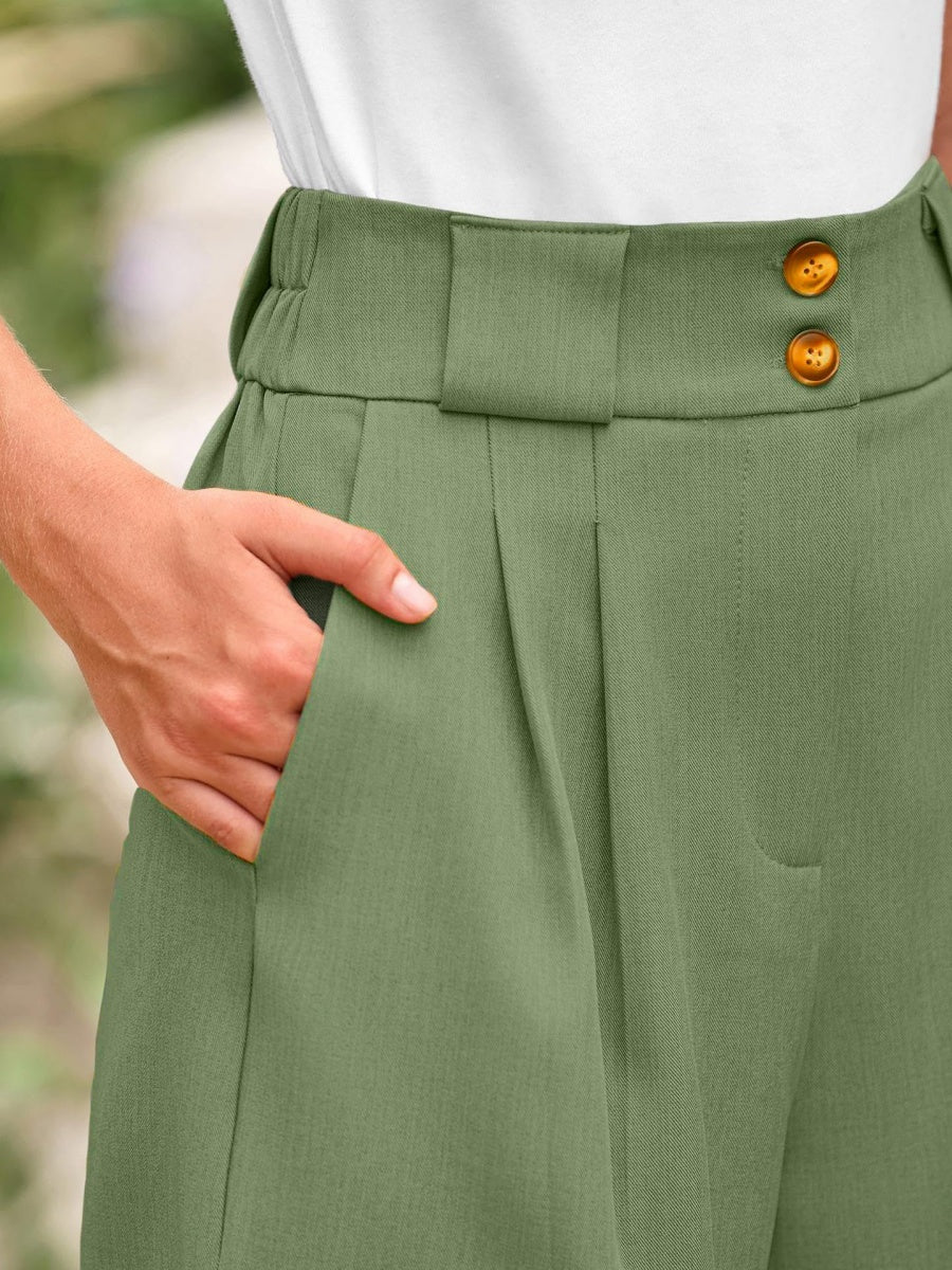 High-waisted Solid Color Comfortable Shorts With Pockets - Image 26