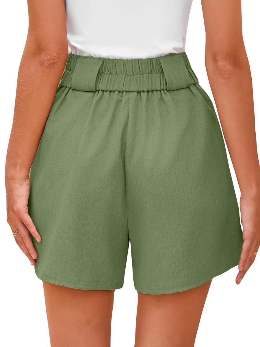 High-waisted Solid Color Comfortable Shorts With Pockets - Image 28