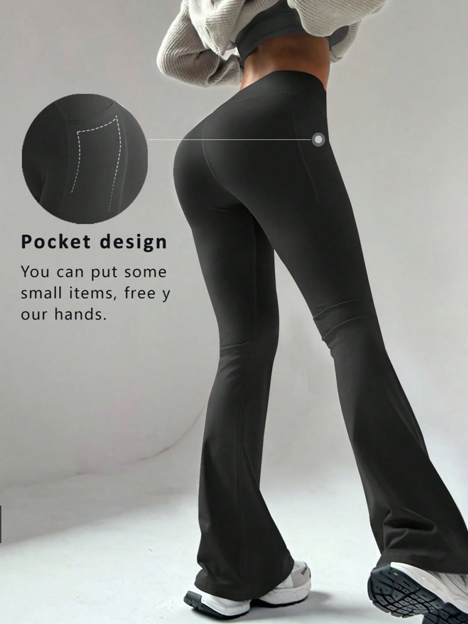 High-waisted Hip Lift Exercise And Fitness Yoga Flared Trousers - Image 3