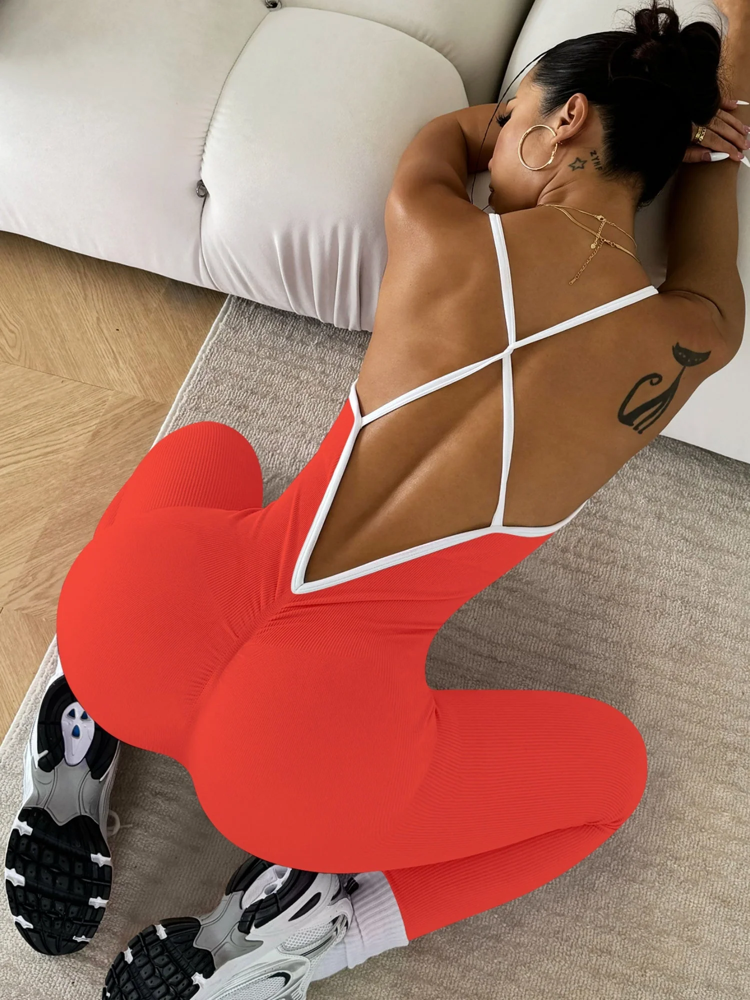 Color-blocked Suspenders Sleeveless Quick-drying Thread Sports Yoga Jumpsuit - Image 6