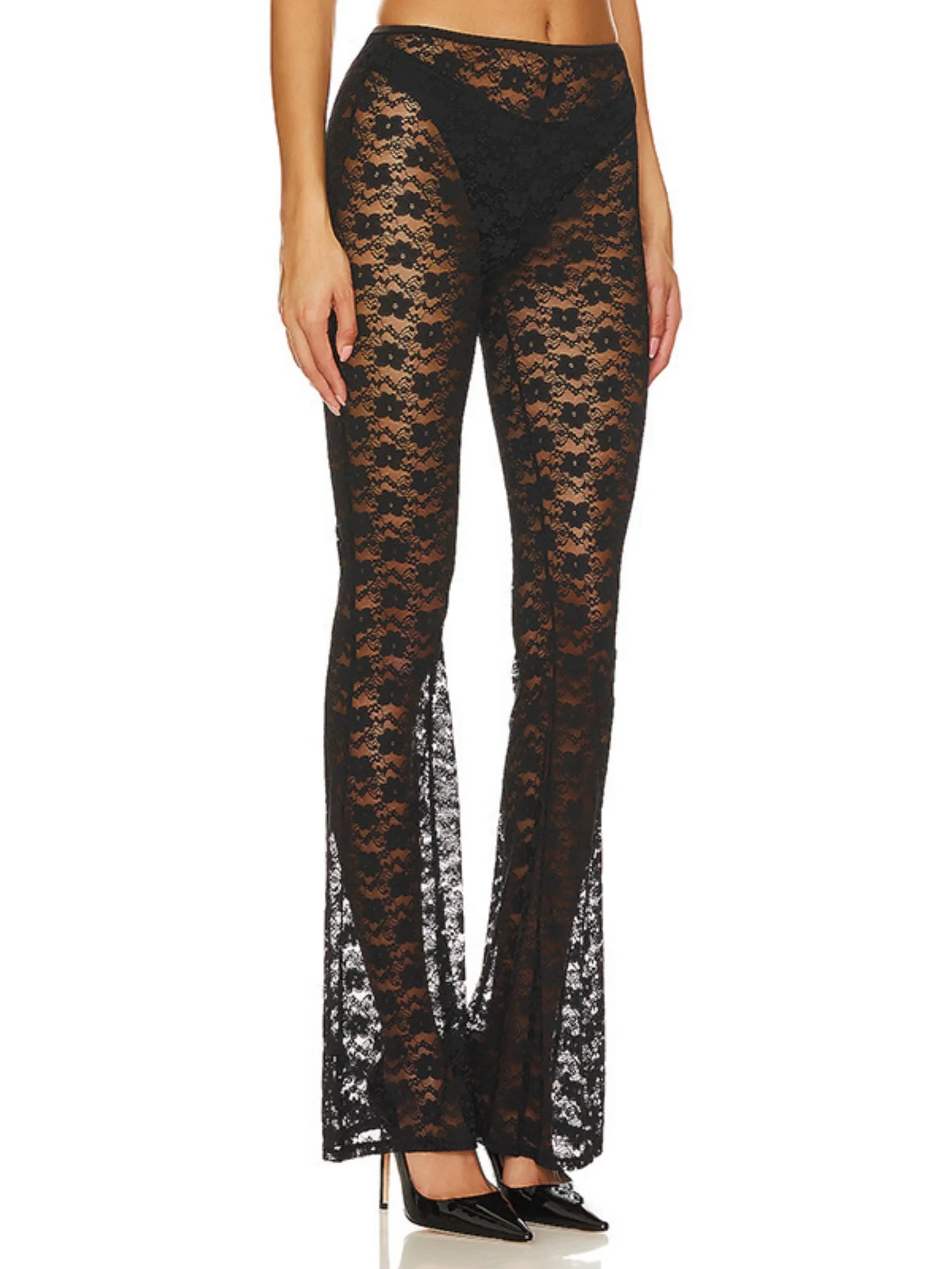 Lace See-through Sexy Mesh High-elasticity Trousers - Image 3