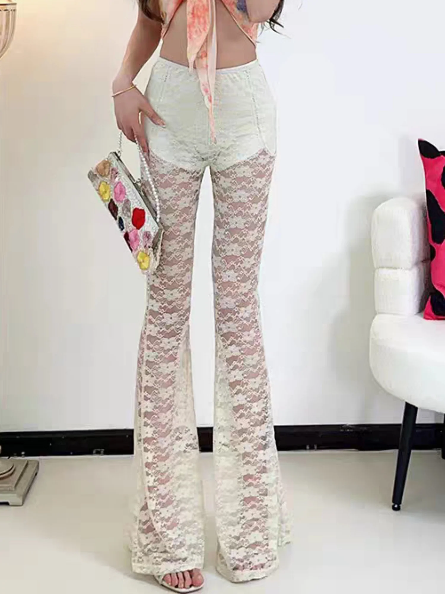 Lace See-through Sexy Mesh High-elasticity Trousers - Image 4