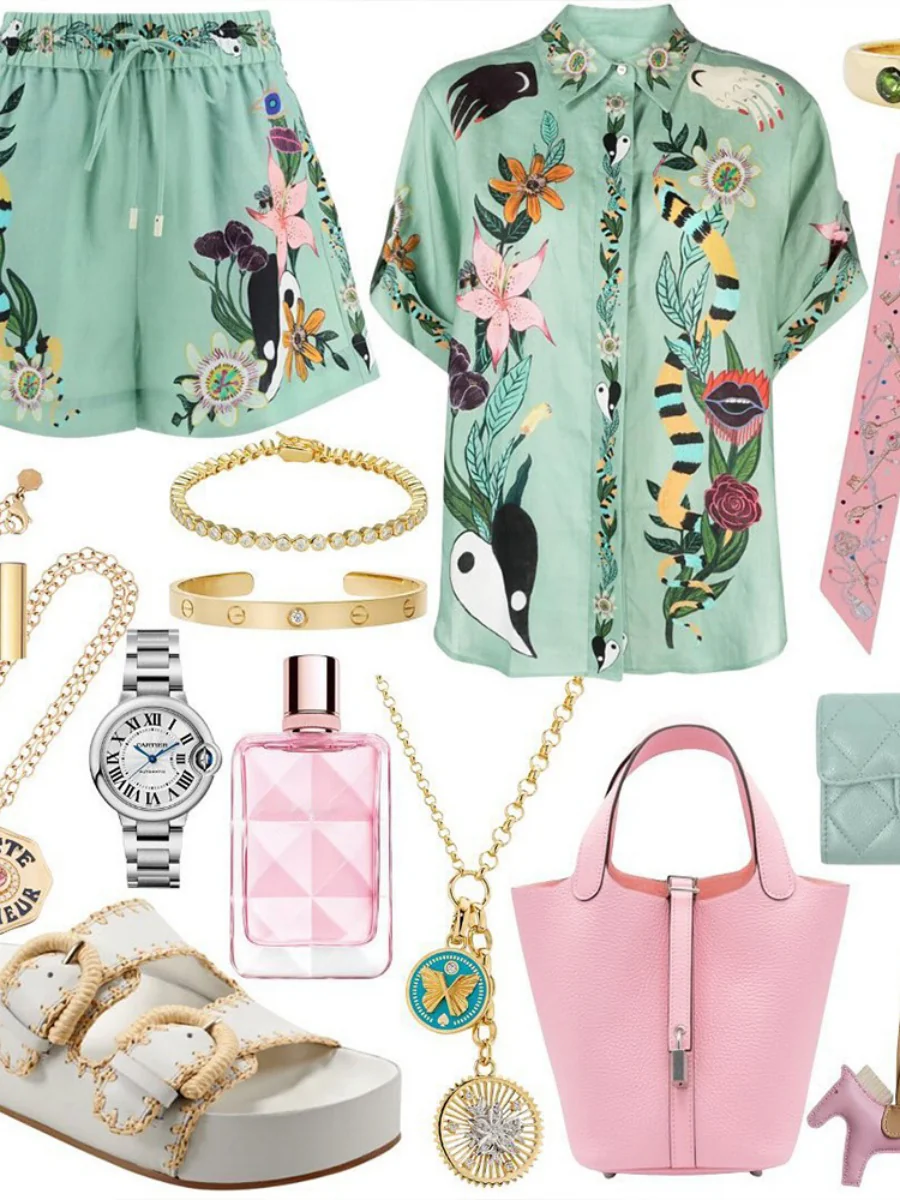 Printed Vacation Long-sleeved Shirt Shorts Set 2-piece Sets - Image 12