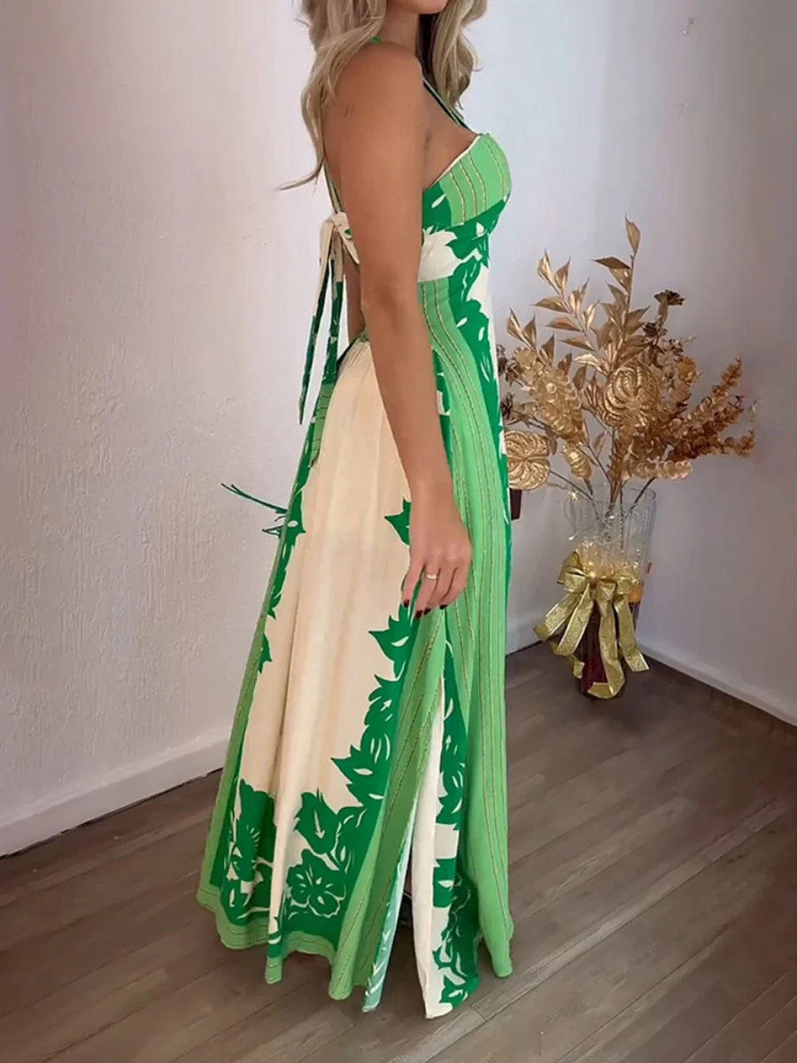 Printed Halter Vacation Parties Maxi Dresses - Image 5