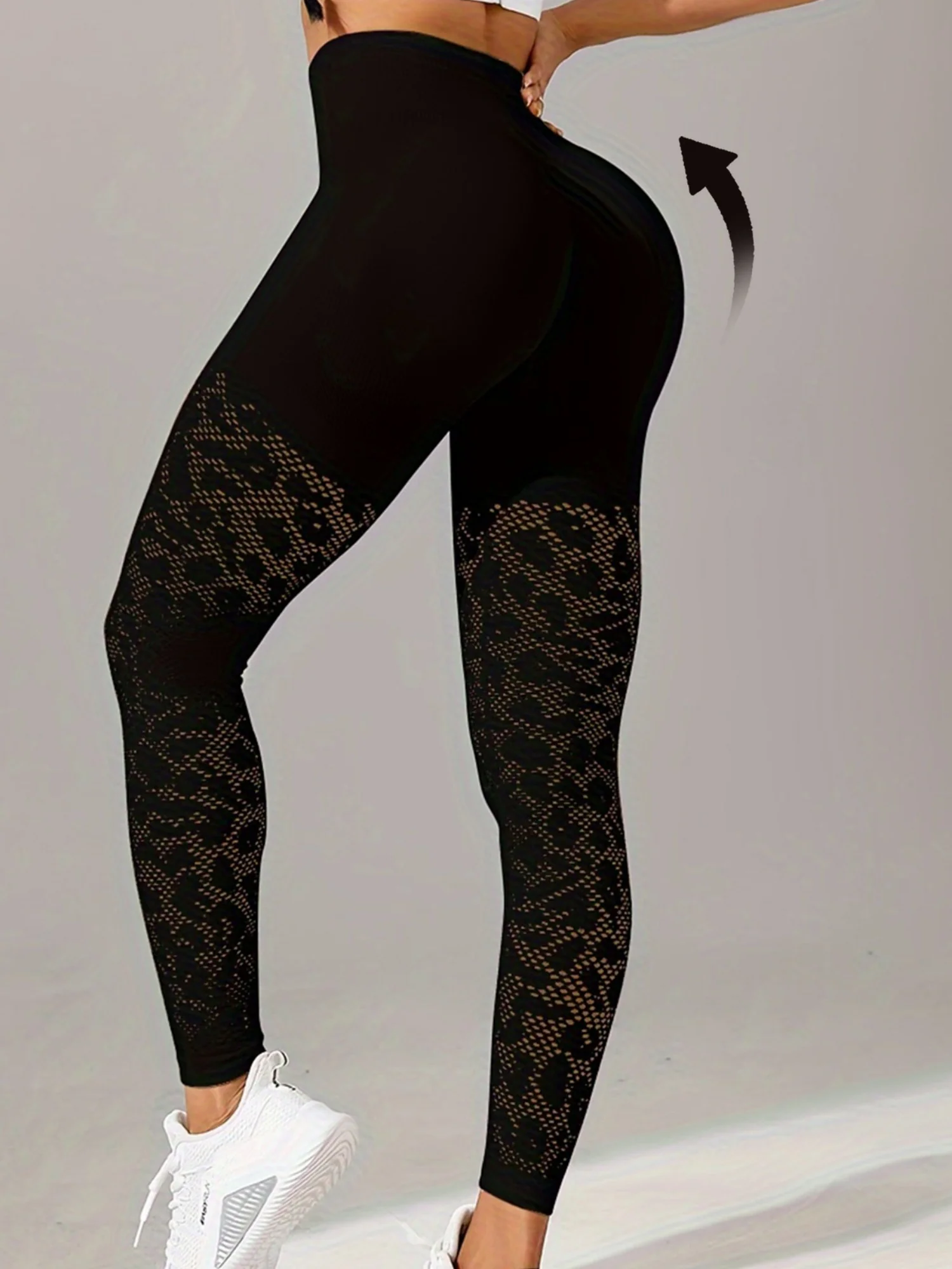 Jacquard High-waisted Hip Lift Exercise And Fitness Yoga Pants - Image 3