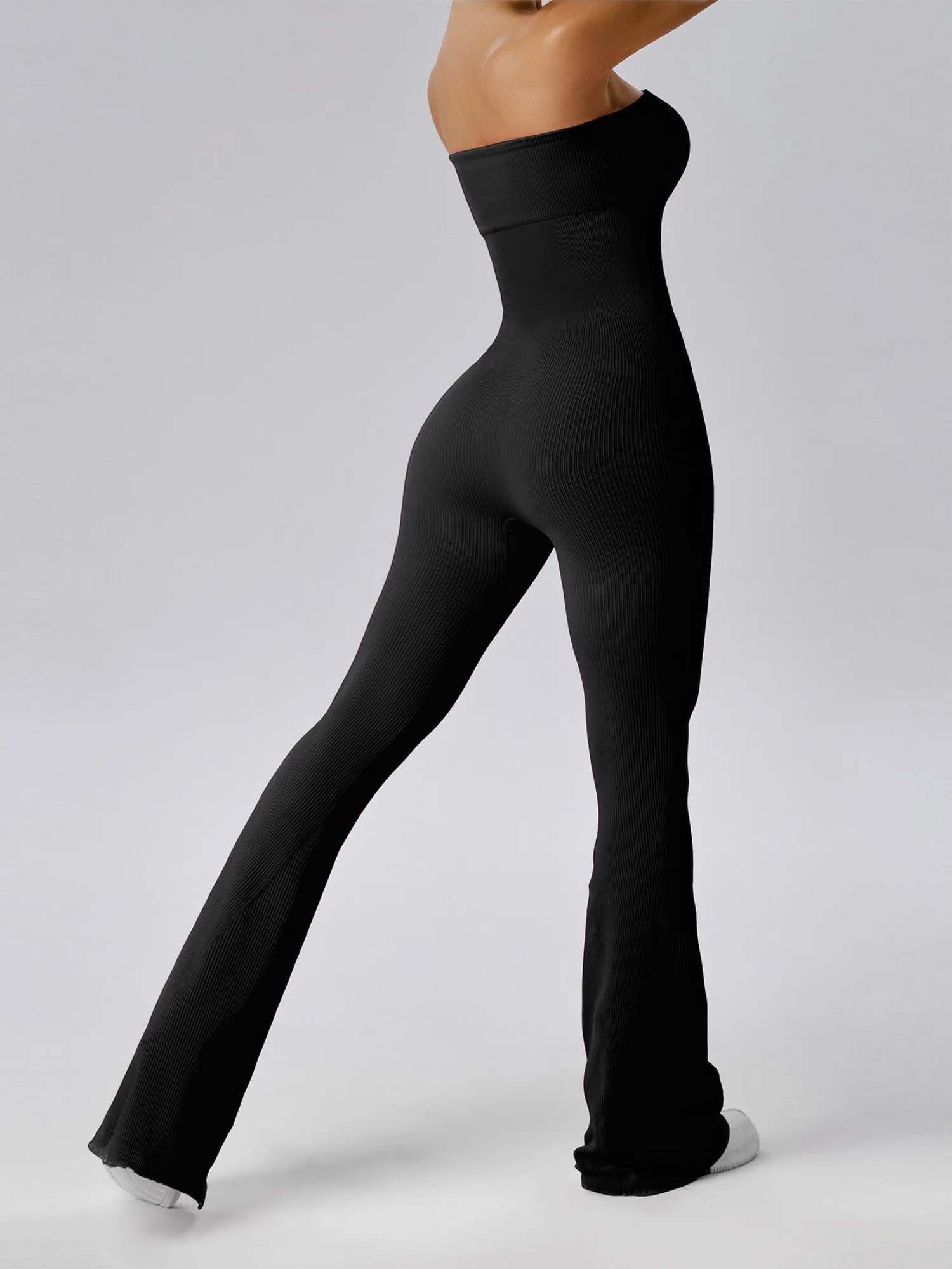 Seamless Thread Strapless Flared Pants Exercise Yoga Fitness Jumpsuits&Bodysuits - Image 2