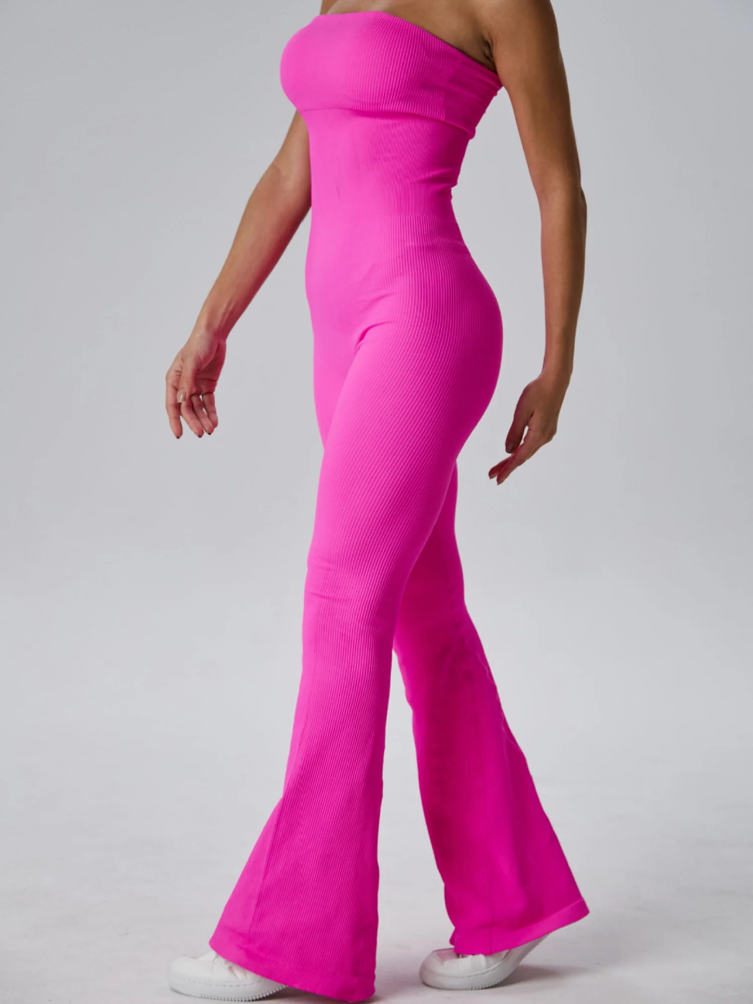 Seamless Thread Strapless Flared Pants Exercise Yoga Fitness Jumpsuits&Bodysuits - Image 5