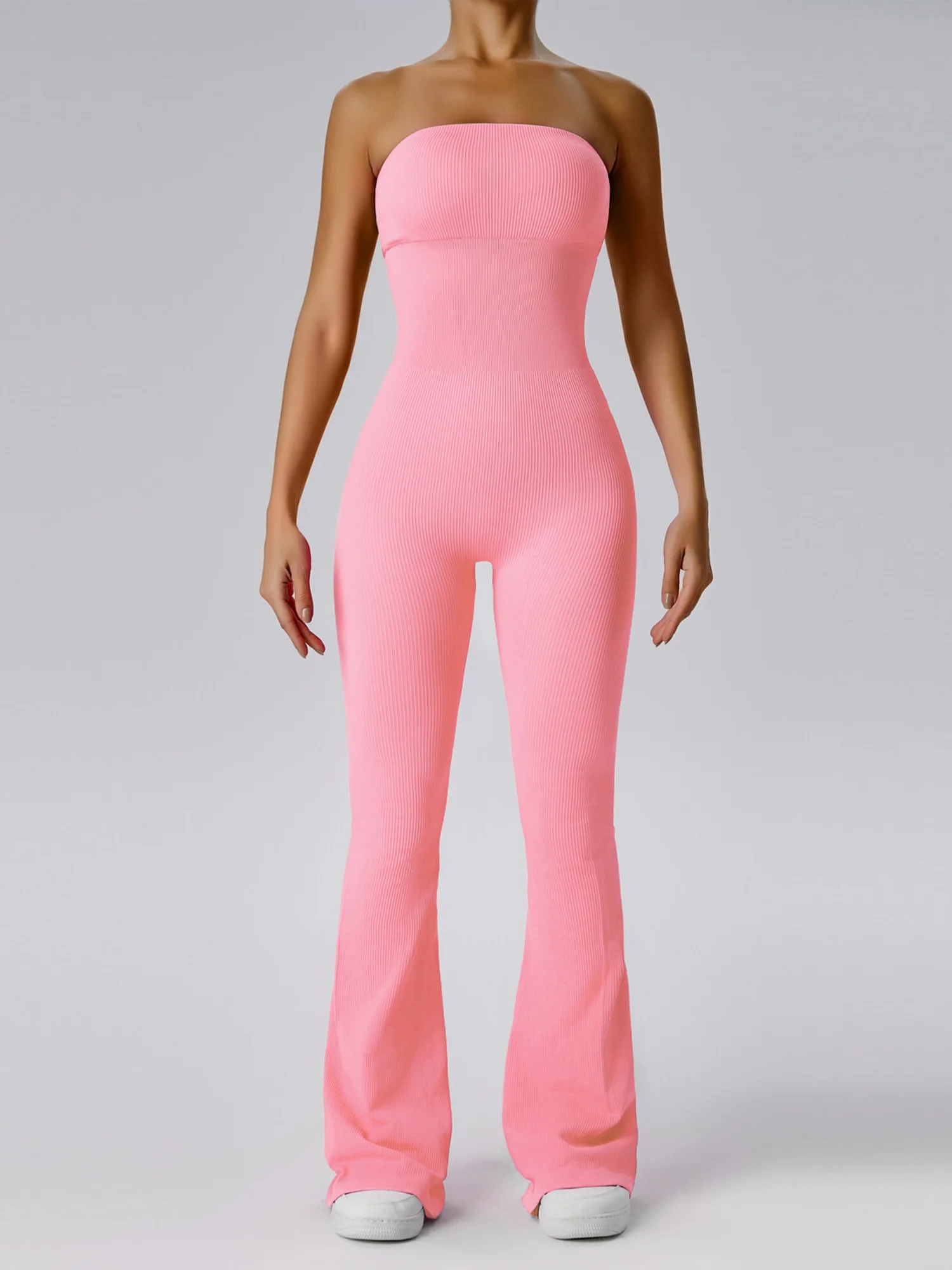 Seamless Thread Strapless Flared Pants Exercise Yoga Fitness Jumpsuits&Bodysuits - Image 7