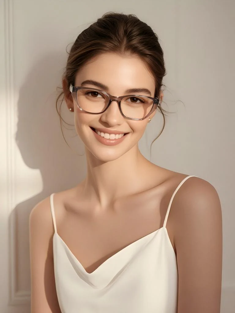 Solid Color Transparent Frame Eyeglasses