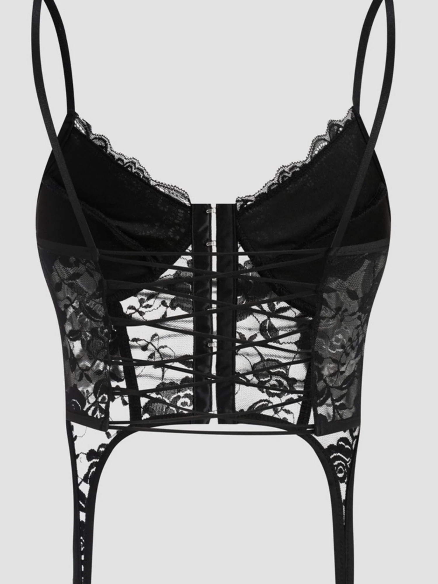Lace See-through Backless Cross Straps Bra Irregular Tank Tops&Camis - Image 9