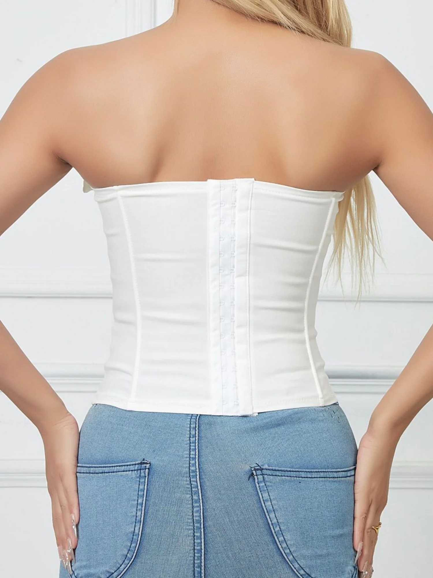 Tie Cuff Fishbone Chest Wrap Slim Waist And Sexy Tank Tops&Camis - Image 2
