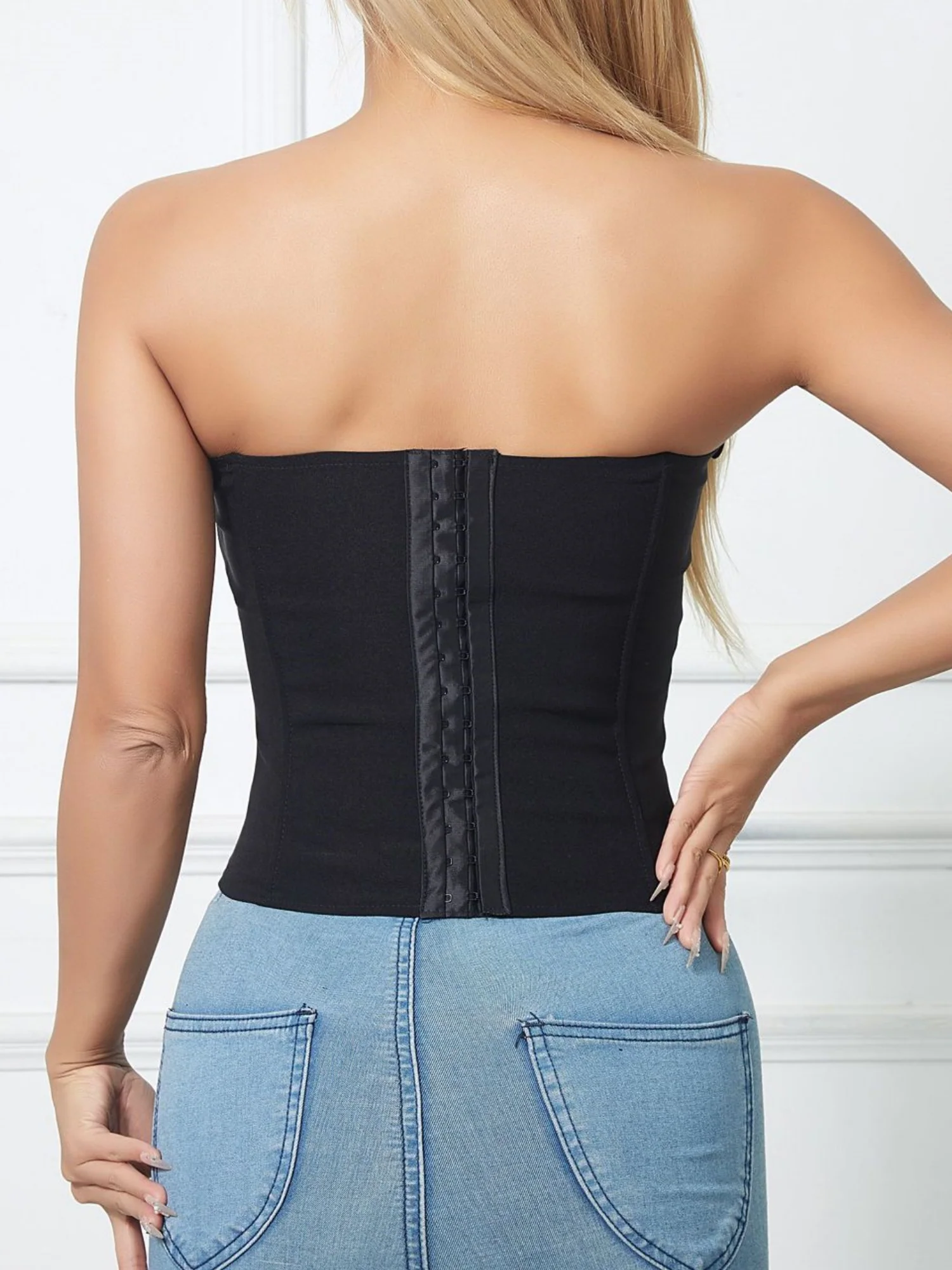 Tie Cuff Fishbone Chest Wrap Slim Waist And Sexy Tank Tops&Camis - Image 7