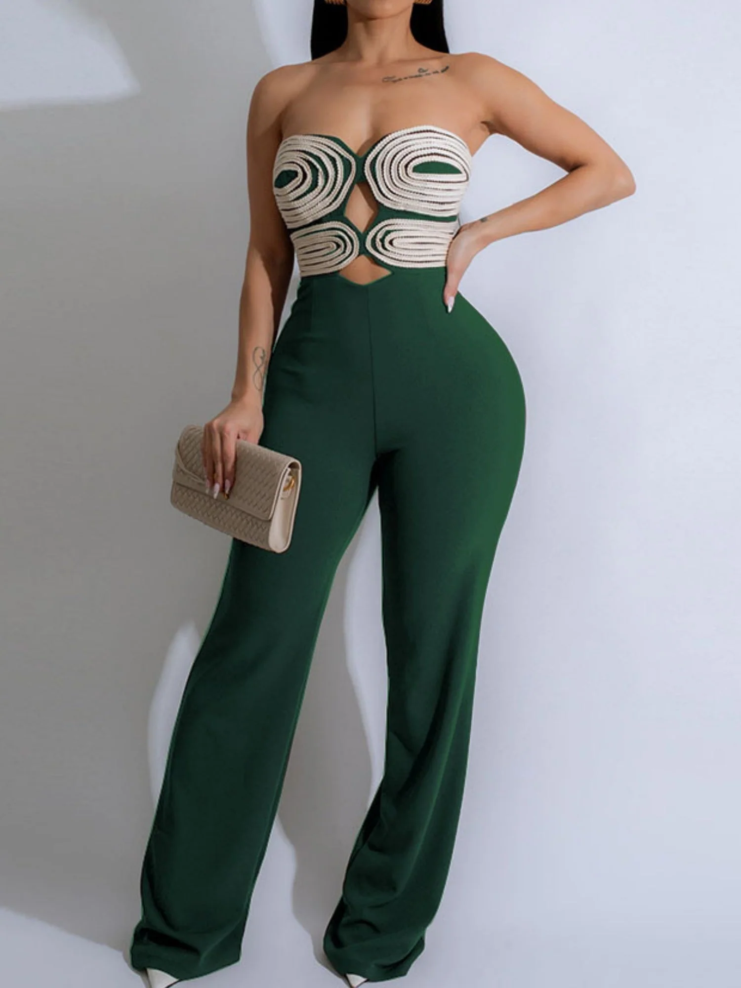 Handwoven Ribbon Strapless Backless Jumpsuits - Image 10