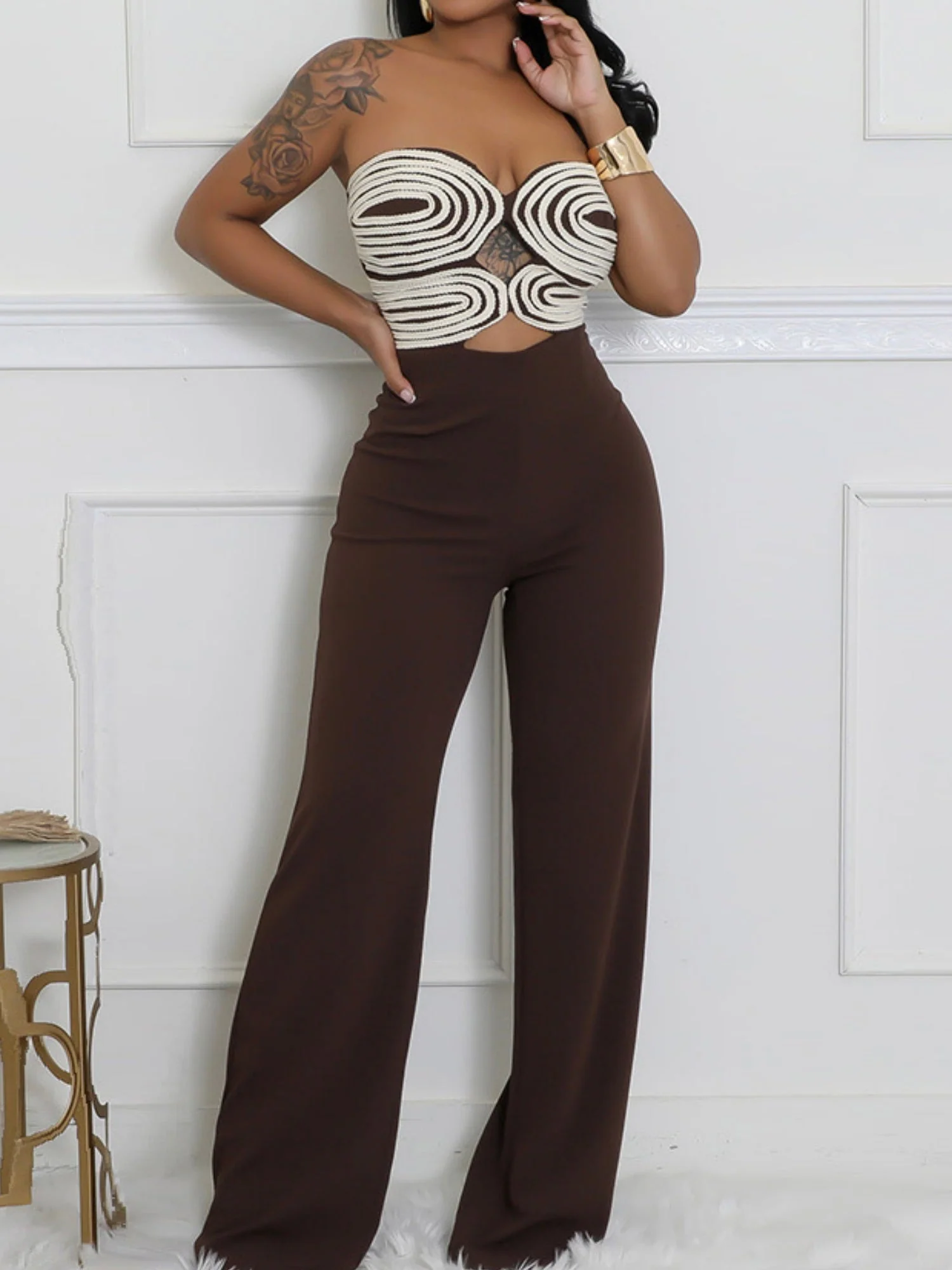 Handwoven Ribbon Strapless Backless Jumpsuits - Image 3