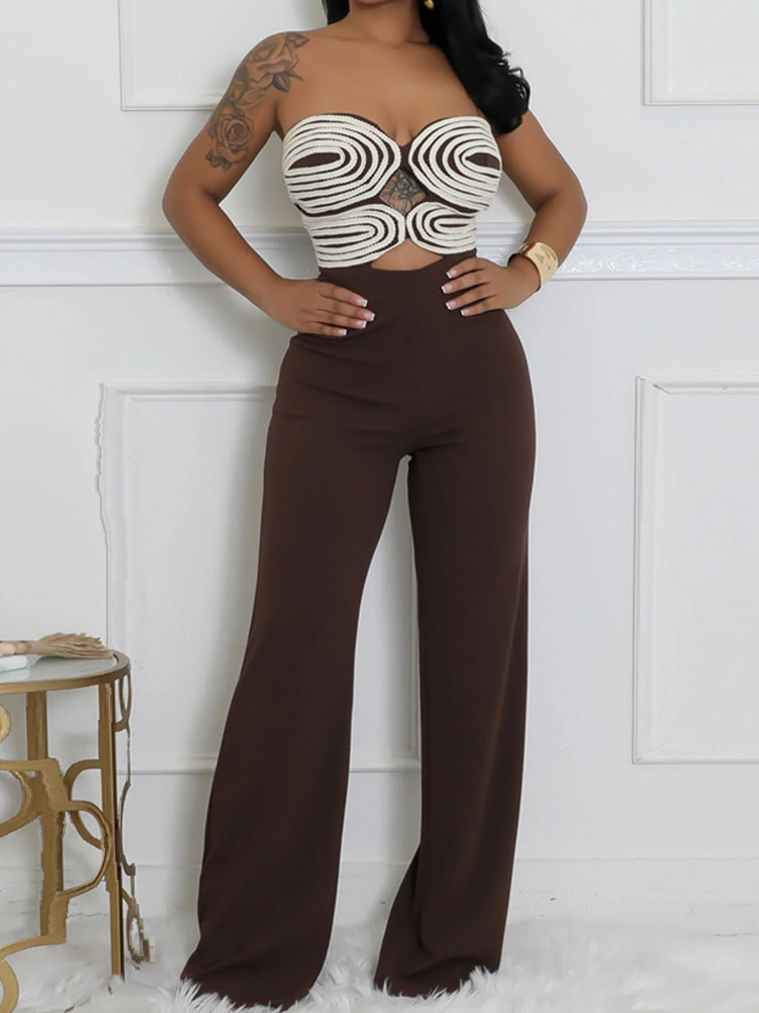 Handwoven Ribbon Strapless Backless Jumpsuits - Image 4