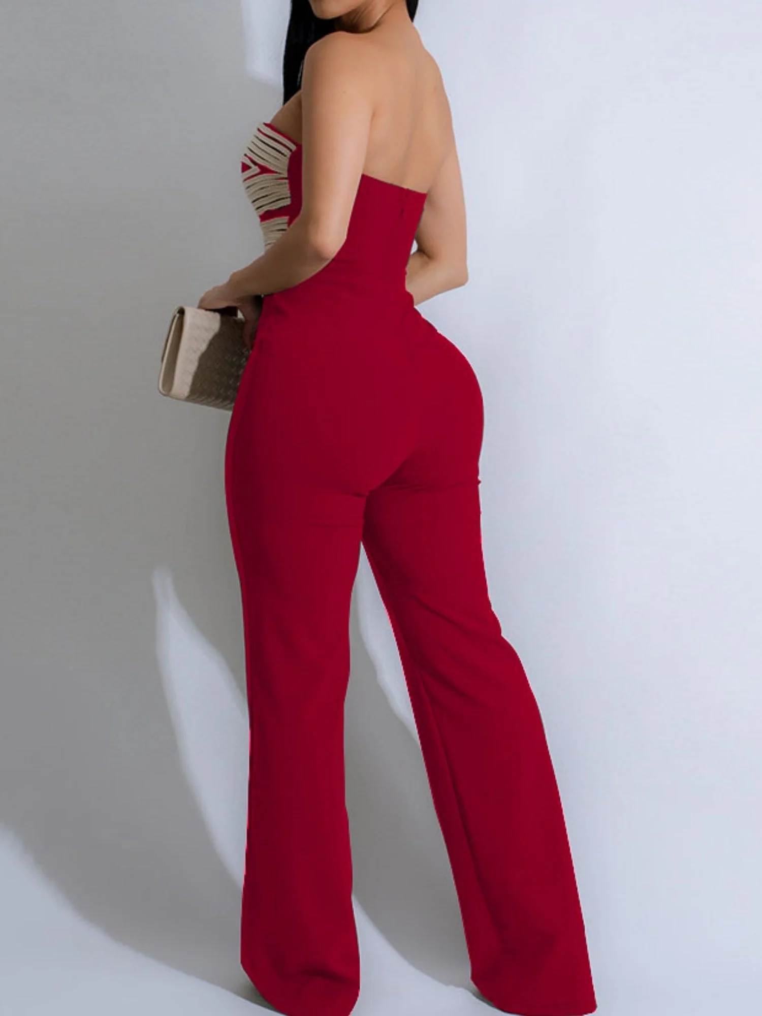 Handwoven Ribbon Strapless Backless Jumpsuits - Image 7