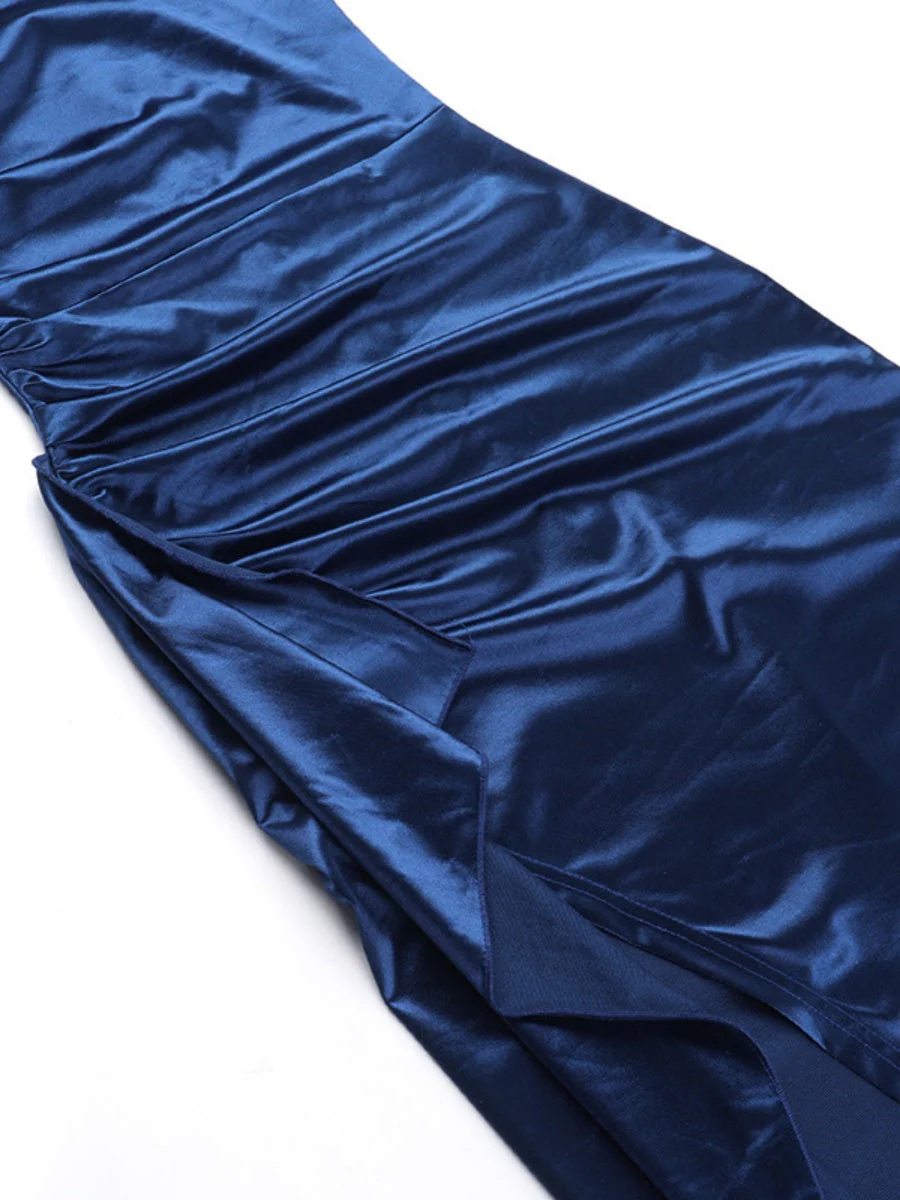 Satin Camisole Sexy Slit Dinner Party Long Dress - Image 11
