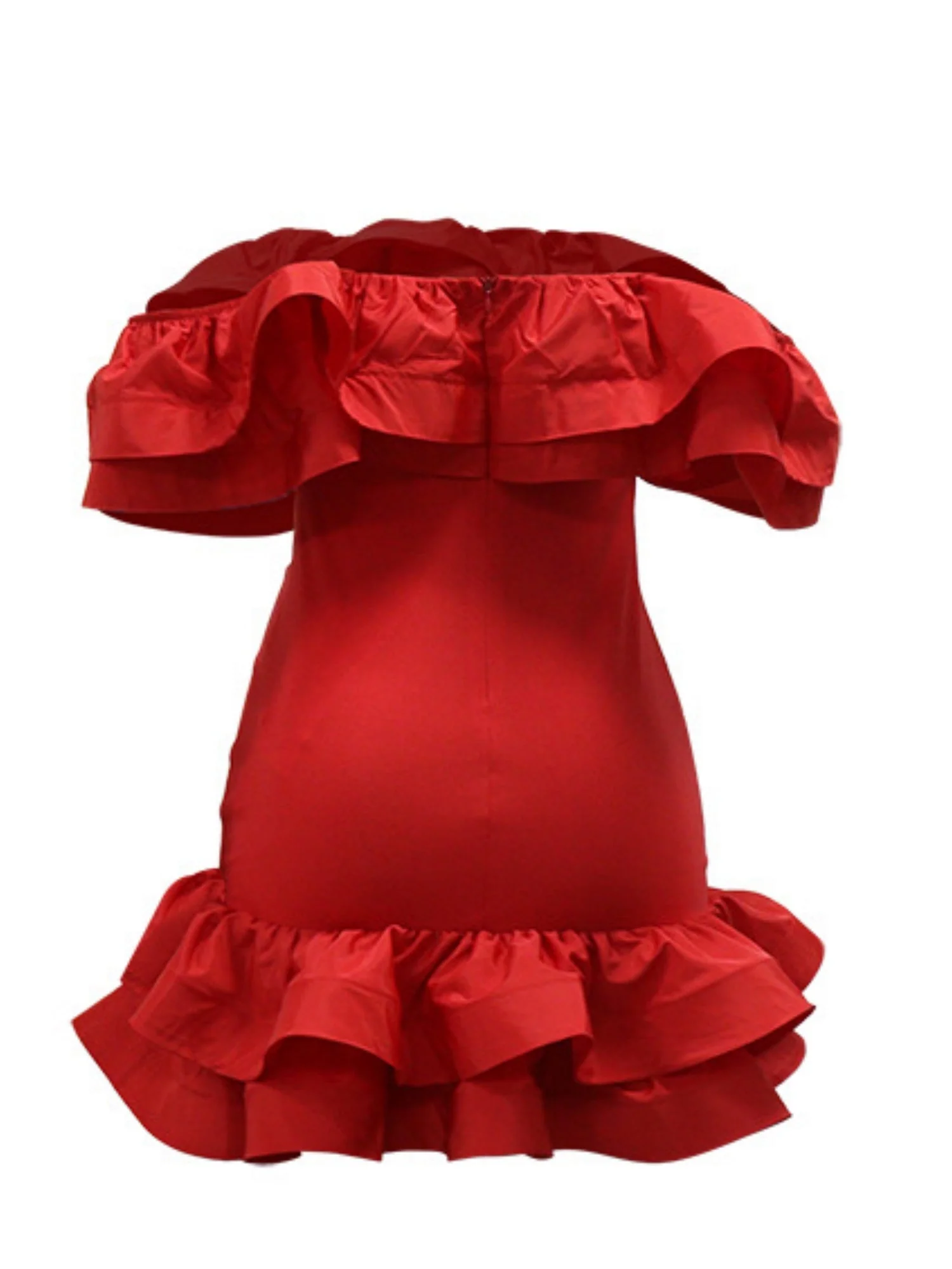 3D Flowers Valentine's Day Off-shoulder Strapless Top Pleated Mini&Short Dresses - Image 7