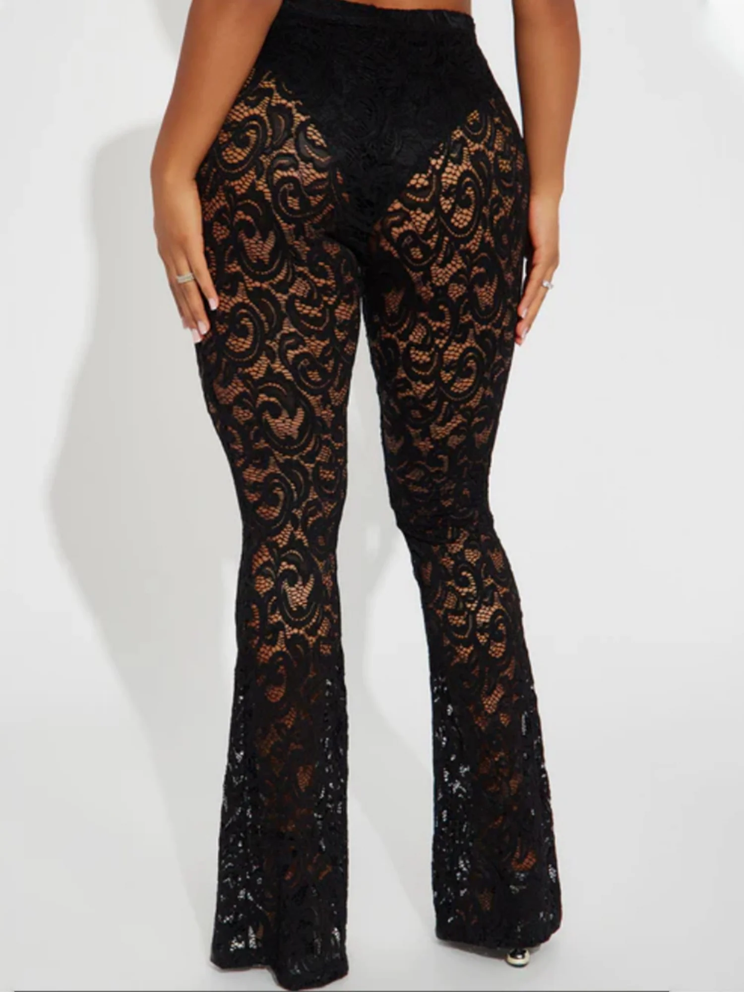 Lace See-through Flared Pants - Image 2