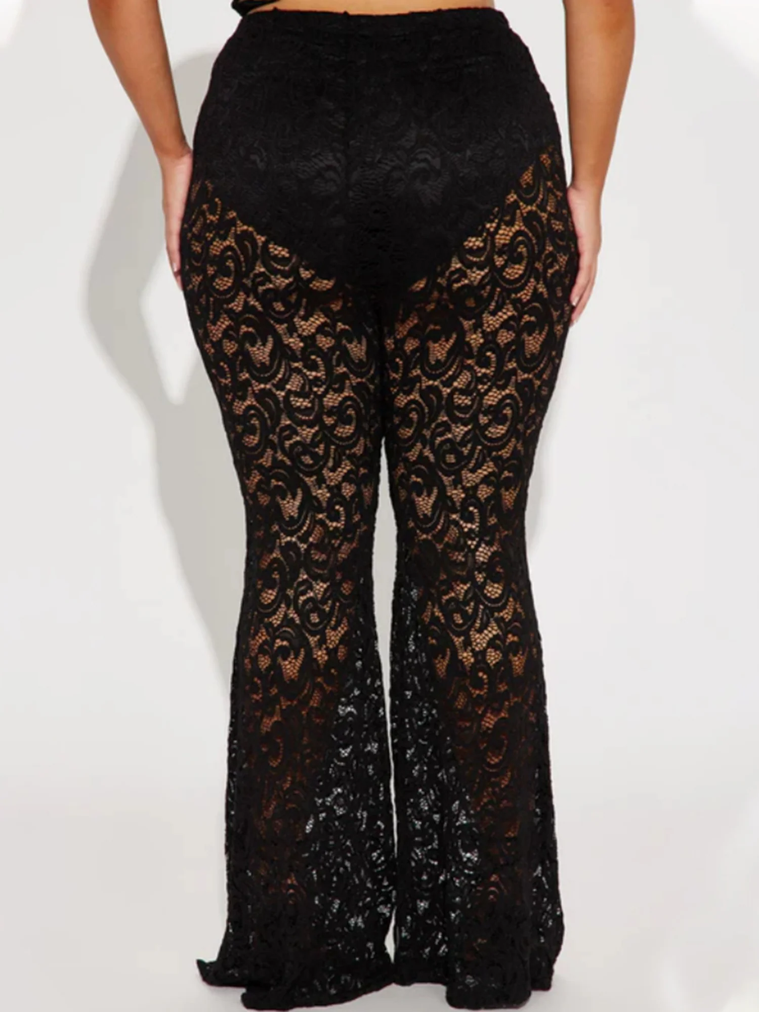 Lace See-through Flared Pants - Image 3