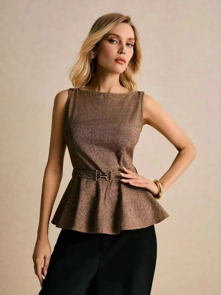 Commuting Grace Jacket Hem Sleeveless Tank Tops - Image 2